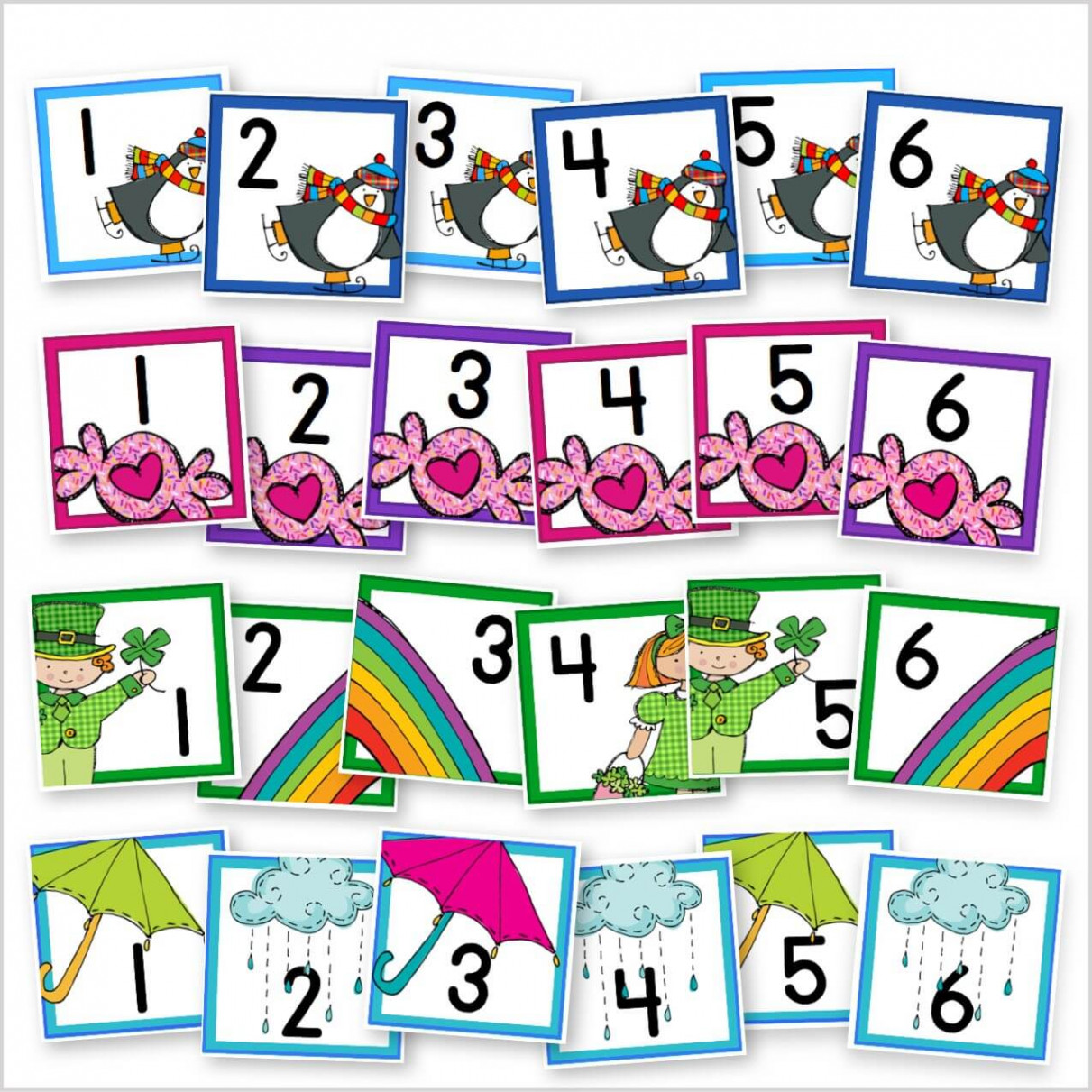 Printable Calendar Numbers for Entire Year BUNDLE - Kinder Craze