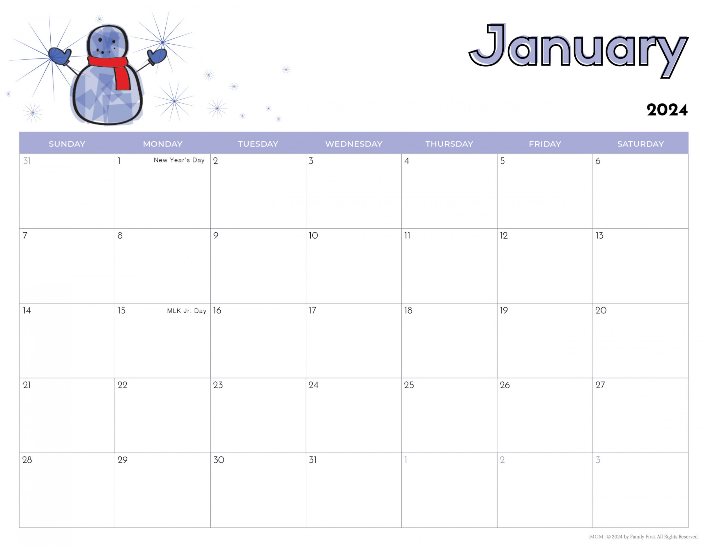 Printable Calendars for Kids - iMOM