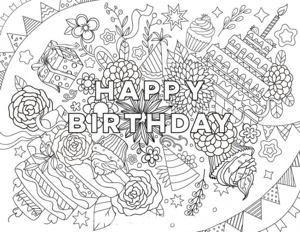 Printable Coloring Pages  Happy birthday coloring pages, Birthday