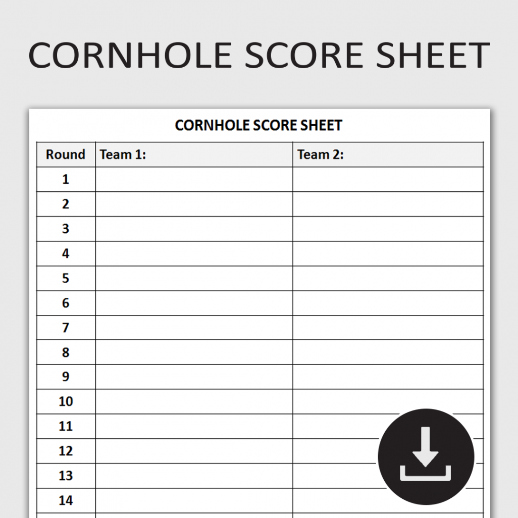 Printable Cornhole Score Sheet, Bean Bag Toss Game Tracker, Cornhole Score  Card, Editable Template