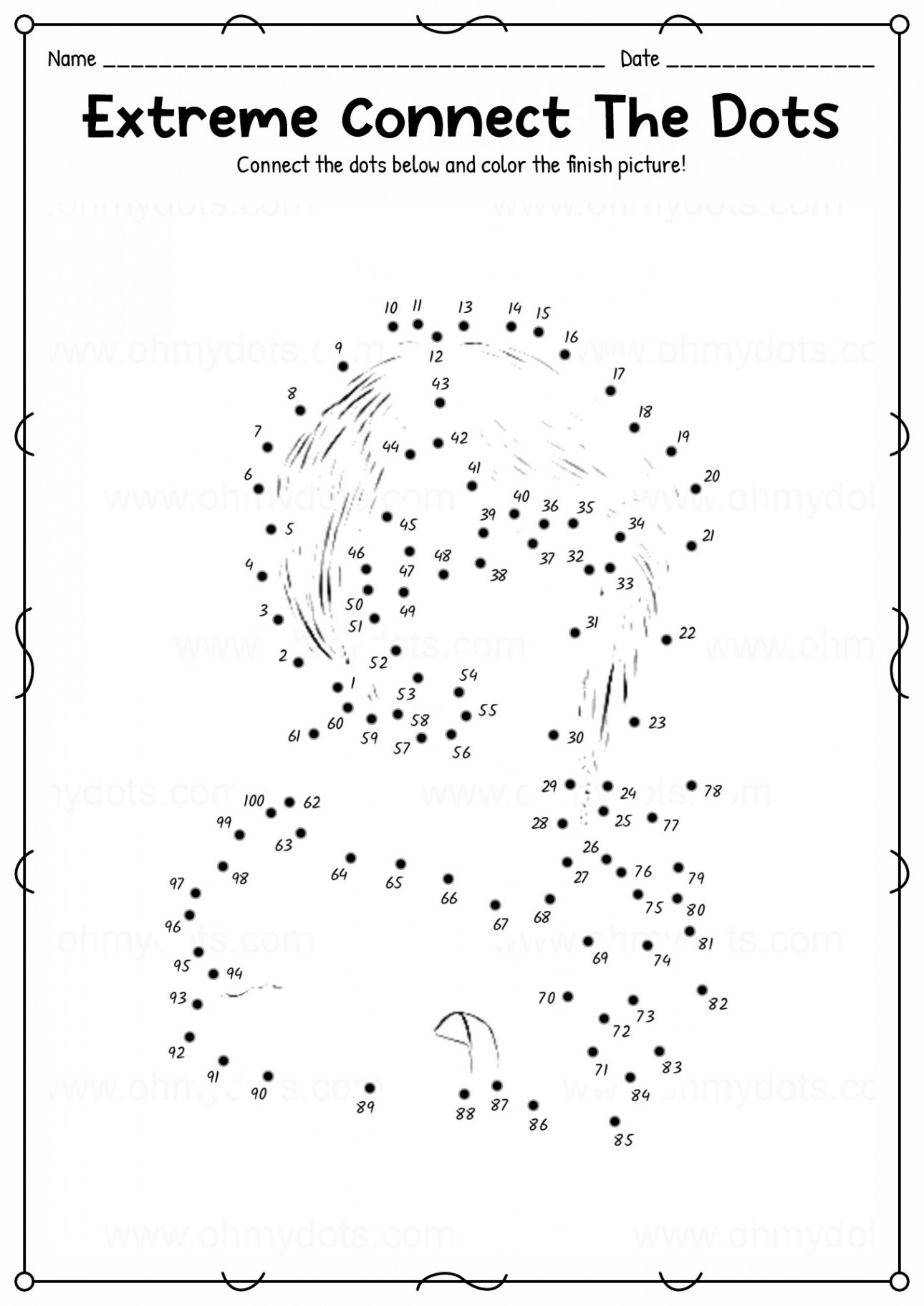 Printable Dot To Dot Worksheets -00 - Free PDF at worksheeto