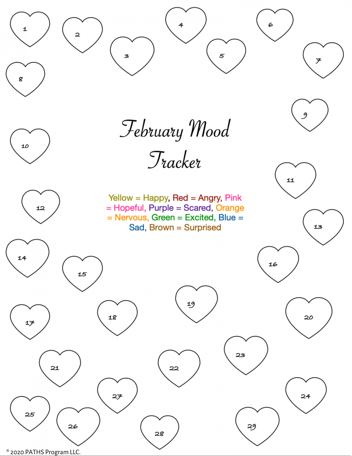 Printable: February Mood Tracker