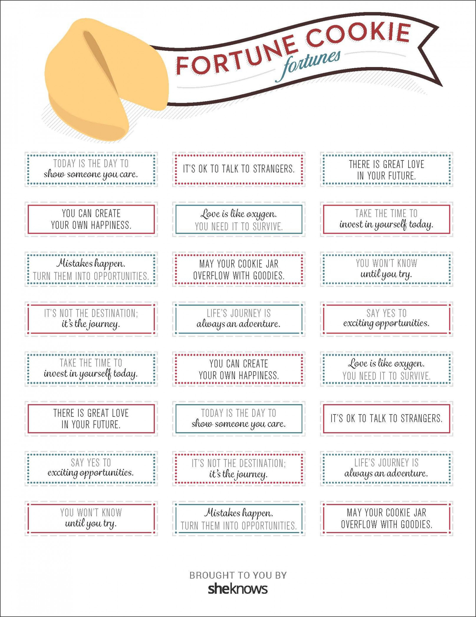 Printable Fortune Cookie Quotes