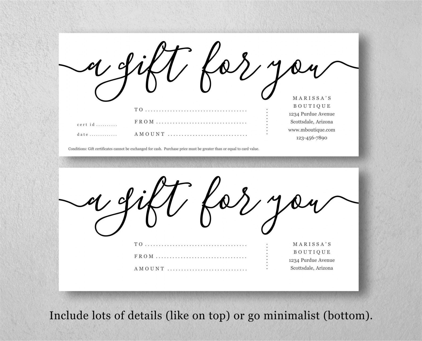 Printable Gift Certificate Template Gift Card Maker Simple Rustic