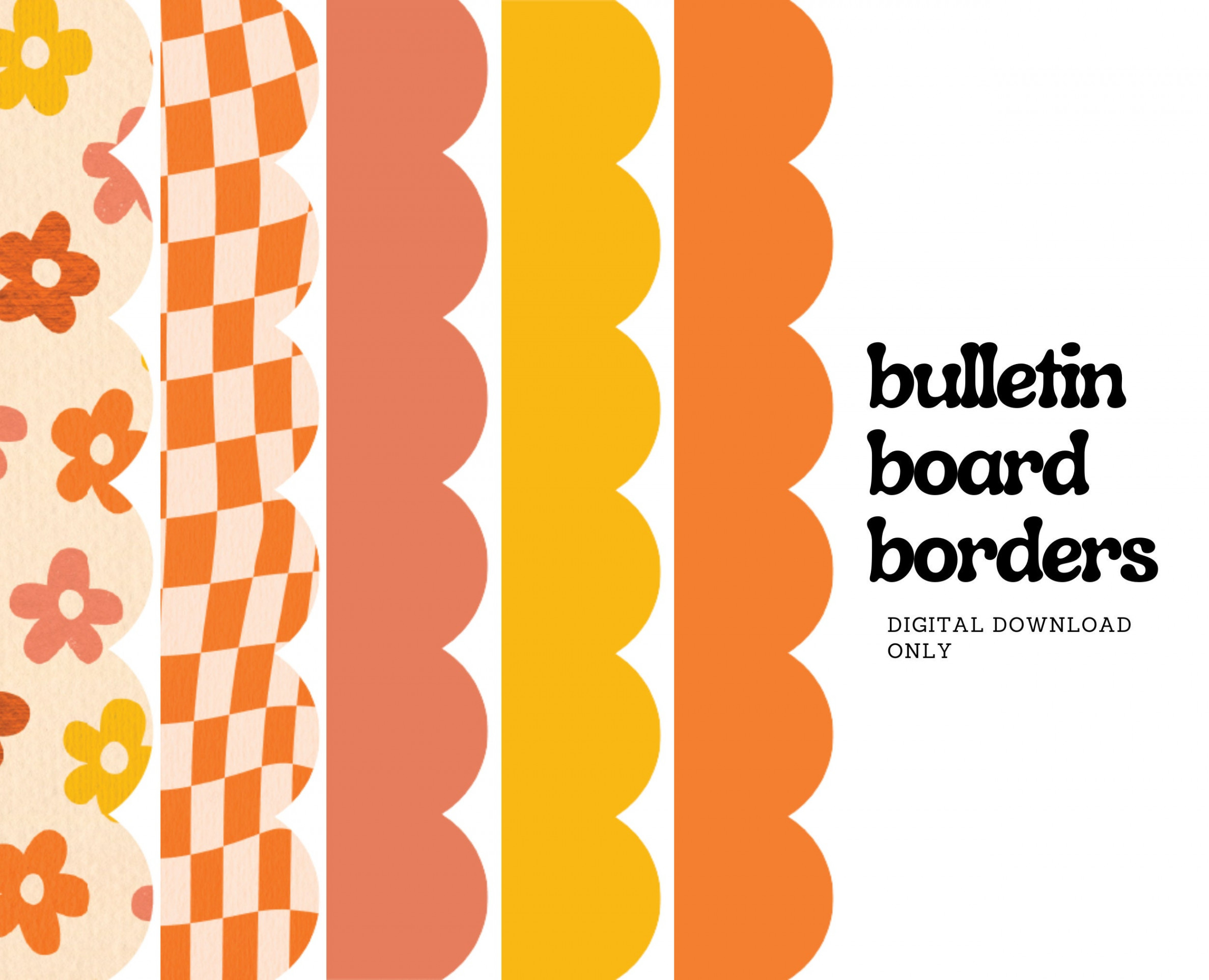 Printable Groovy Borders bulletin Board  Designs Included Groovy