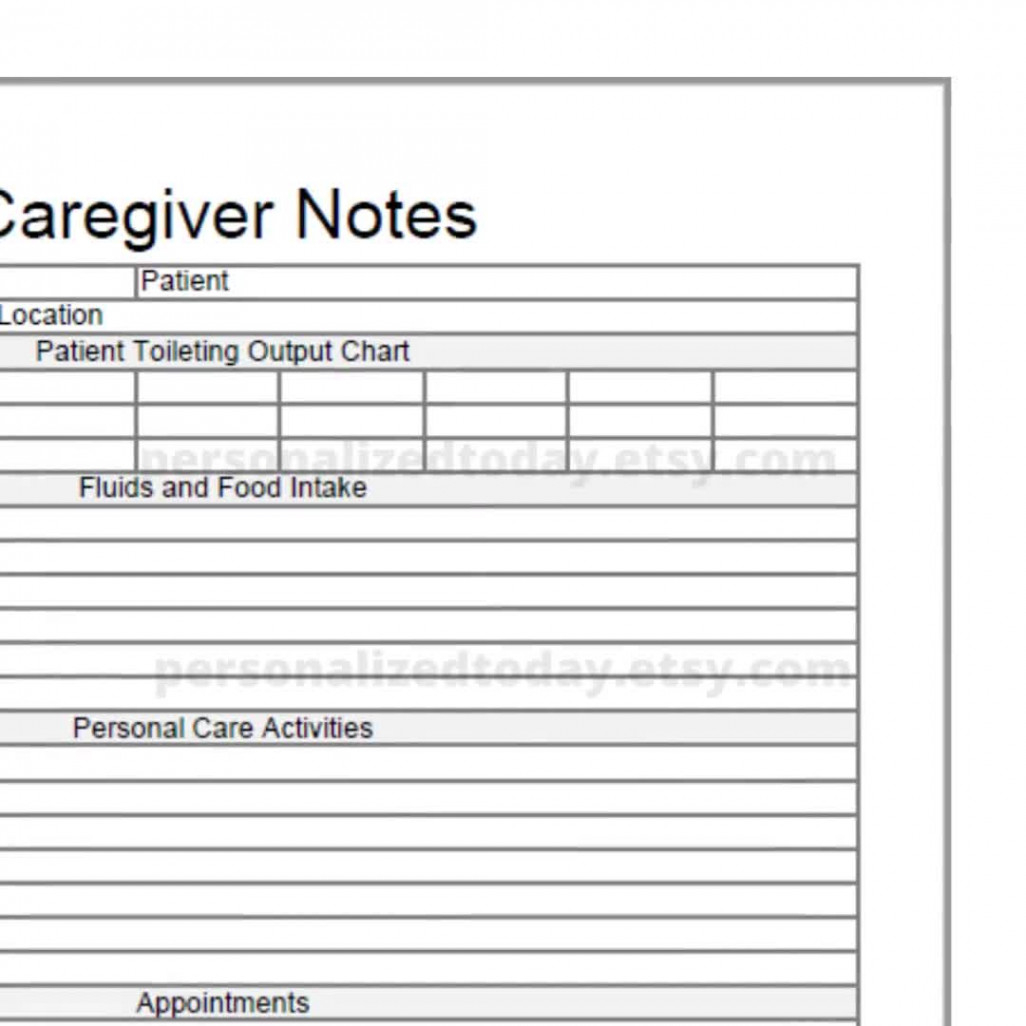 Printable Home Health Caregiver Notes PDF Digital Downloads Print and Write  & Text Input Fillable US Letter Size Not Full Editable Template