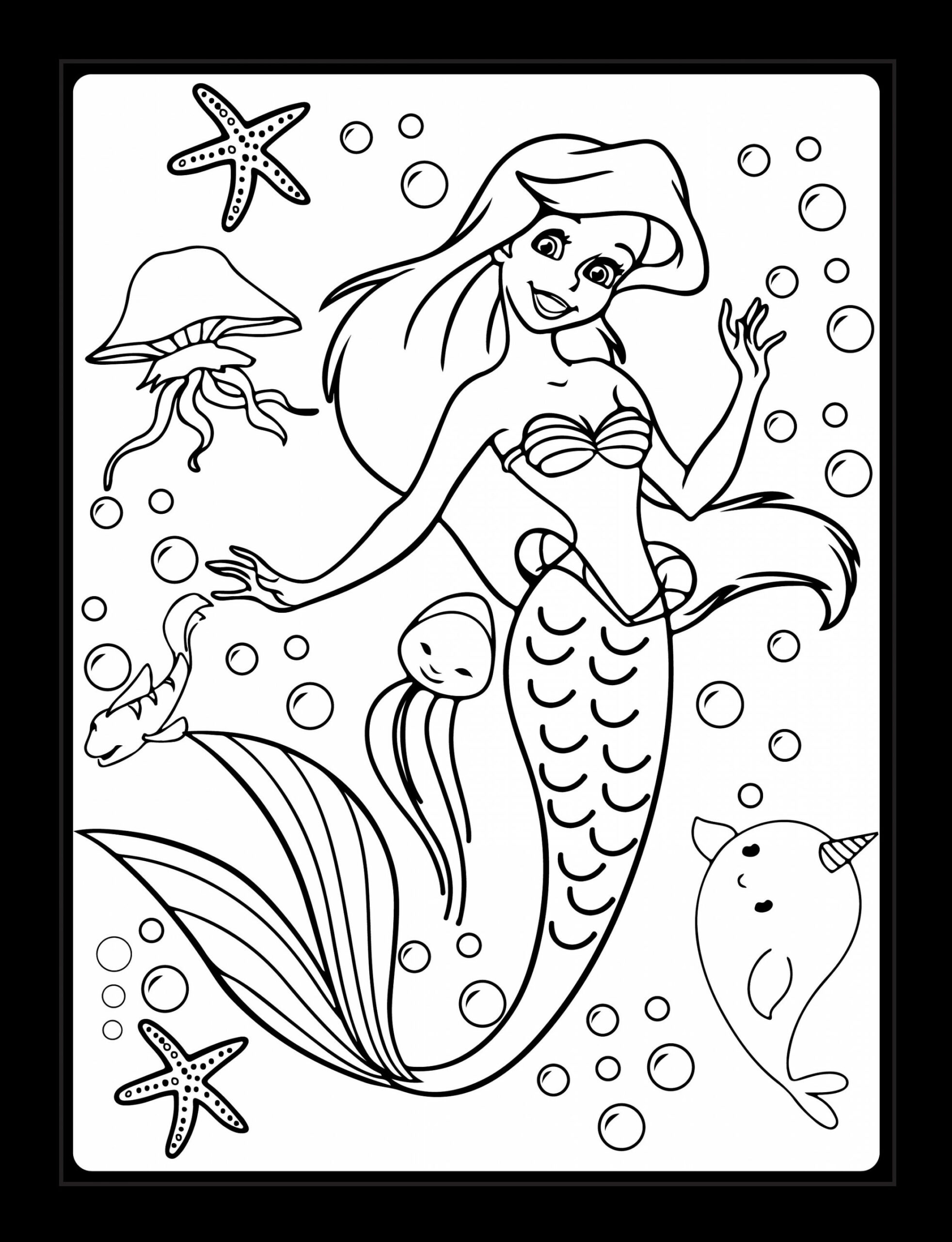 Printable Mermaid Coloring Pages - Etsy