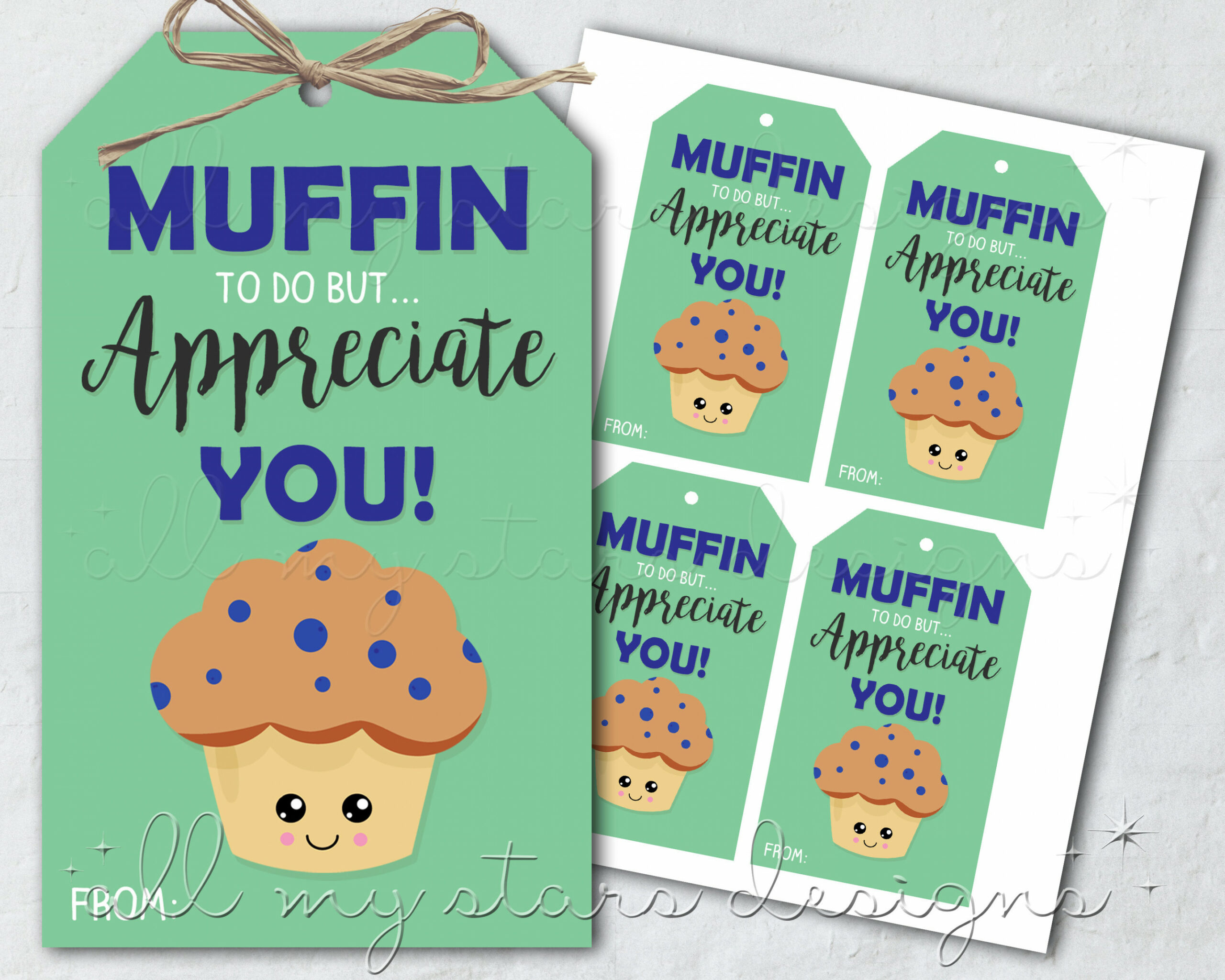 Printable MUFFIN to Do but Appreciate You Muffin Tag - Etsy