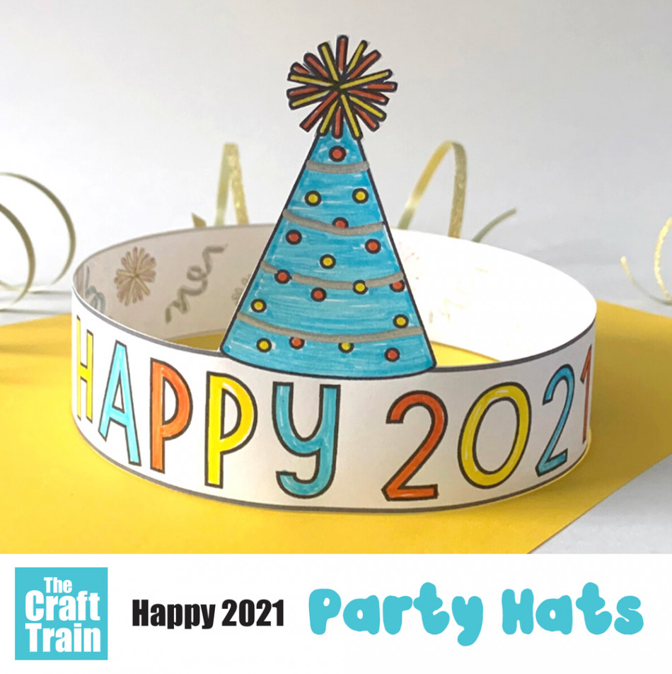 Printable  new year party hat designs - The Craft Train