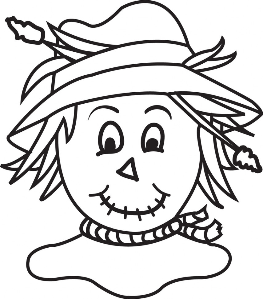 Printable Scarecrow Coloring Page for Kids # – SupplyMe