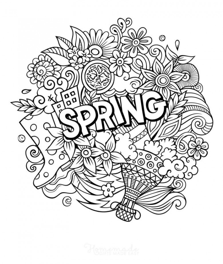 Printable Spring Coloring Pages for Adults & Kids - Happier Human