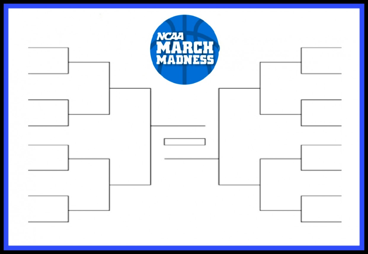 Printable Sweet  bracket for the NCAA college basketball