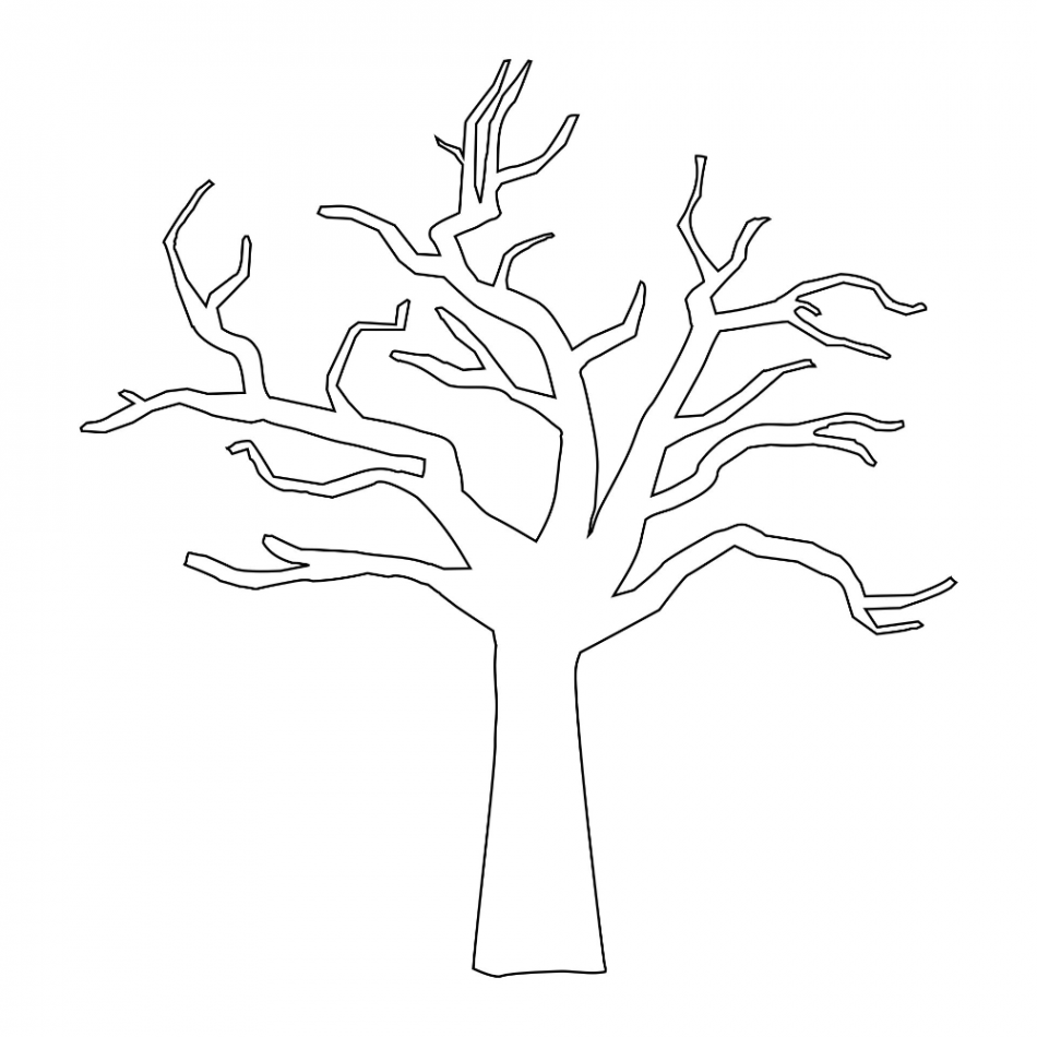 Printable Tree Template  Tree templates, Leaf coloring page, Tree