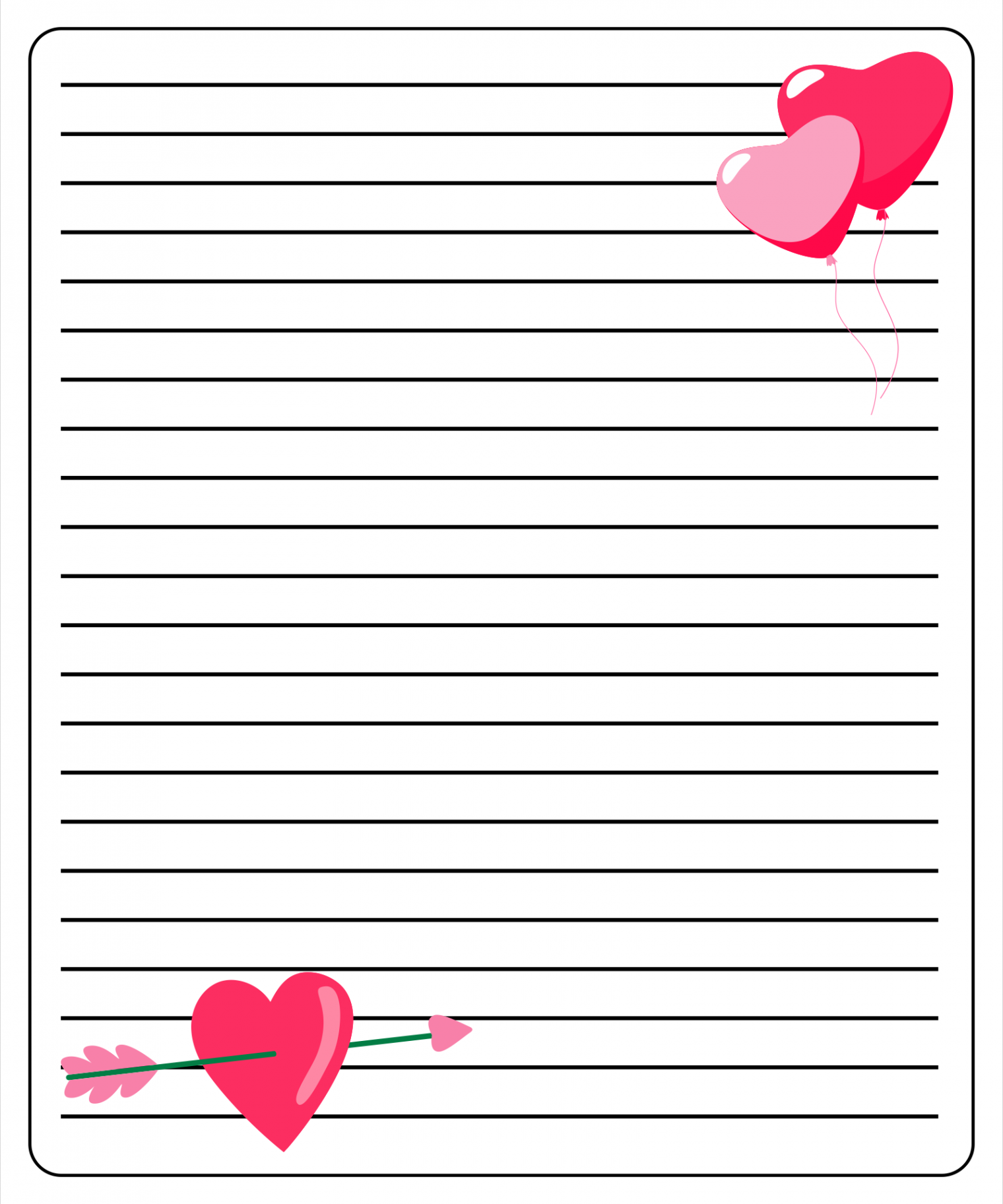 Printable Valentine Stationery Template  Valentines letter, Free