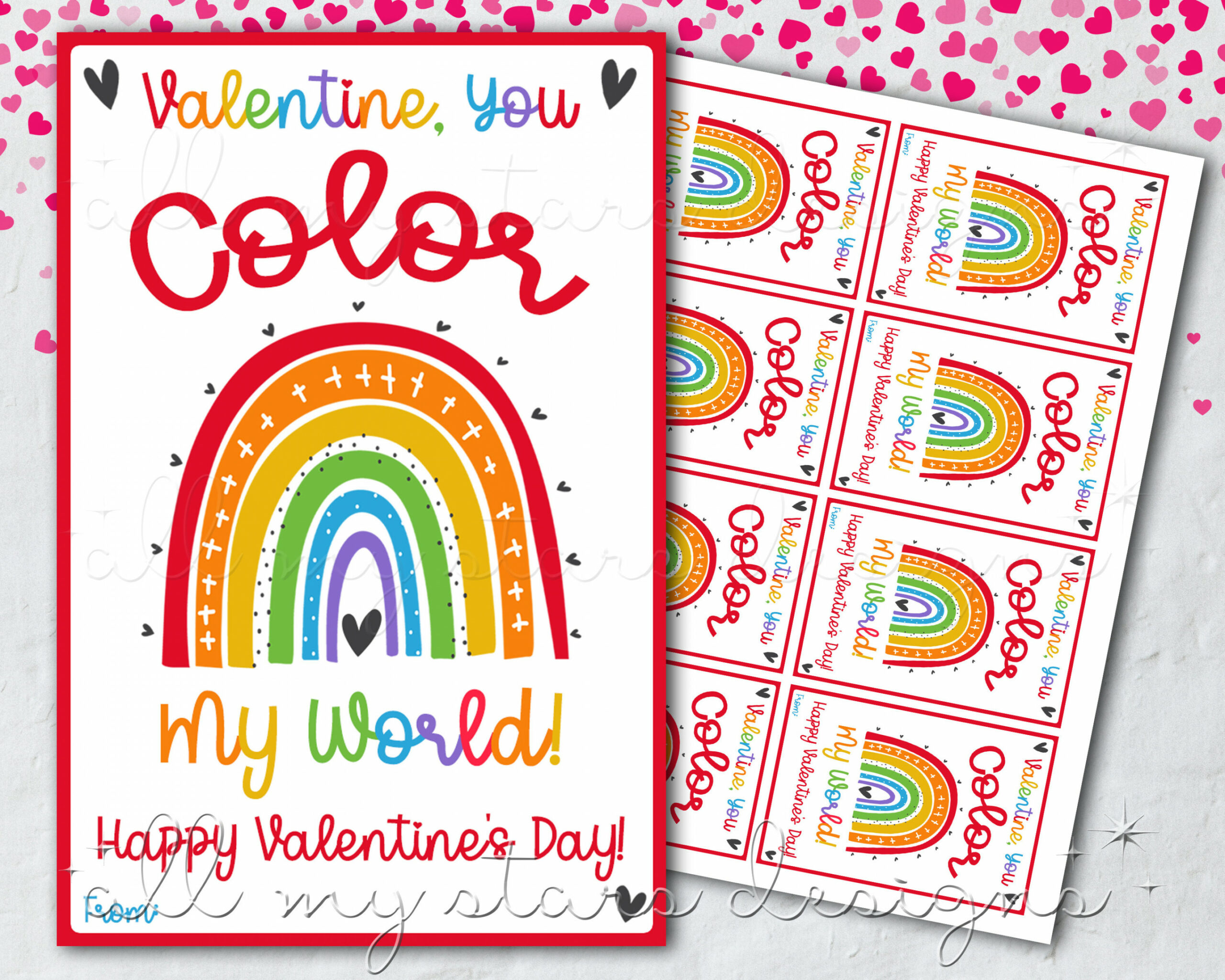 PRINTABLE Valentine You COLOR My World Happy Valentine