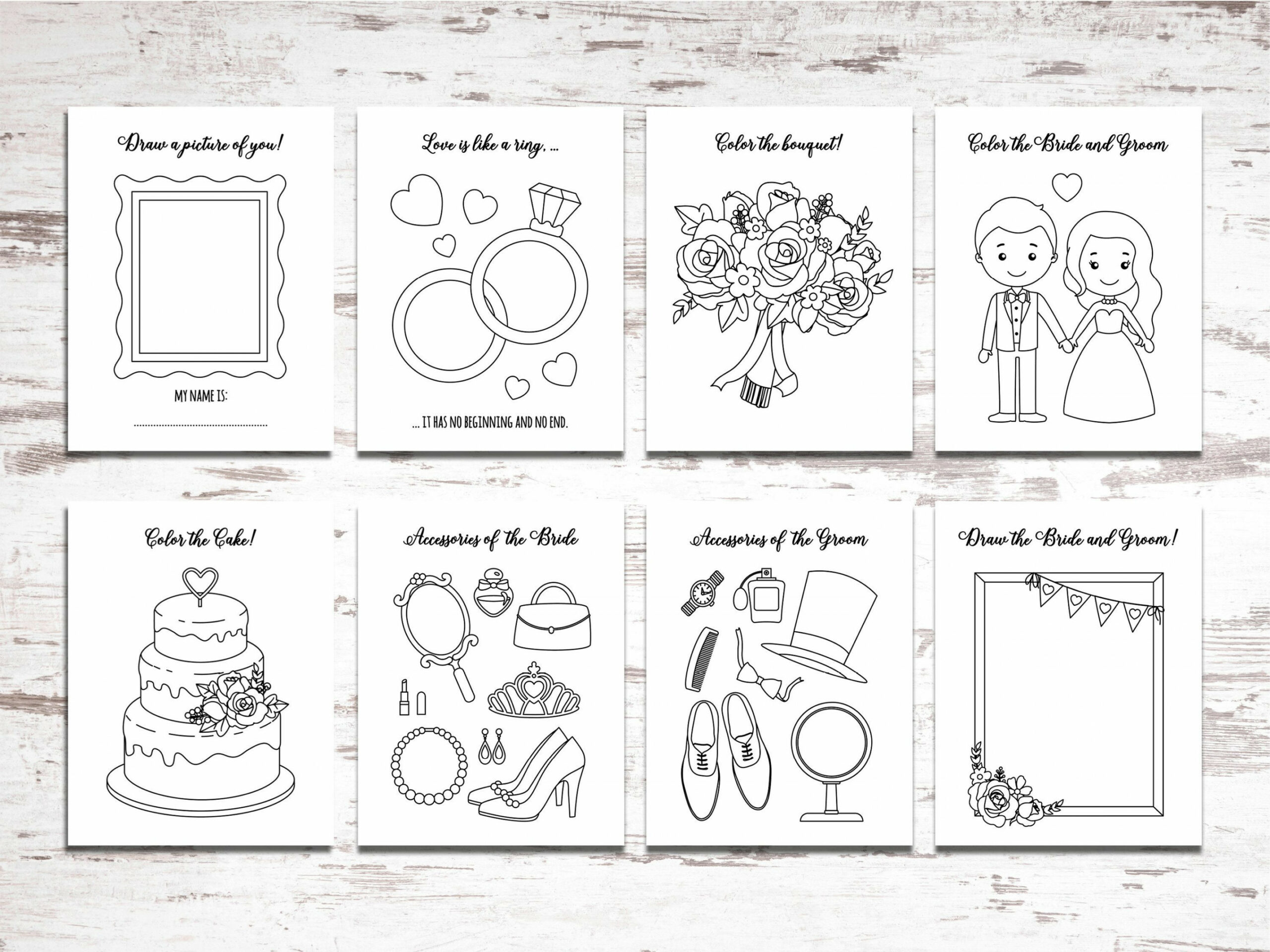 Printable Wedding Activity and Coloring Book Kids Table - Etsy