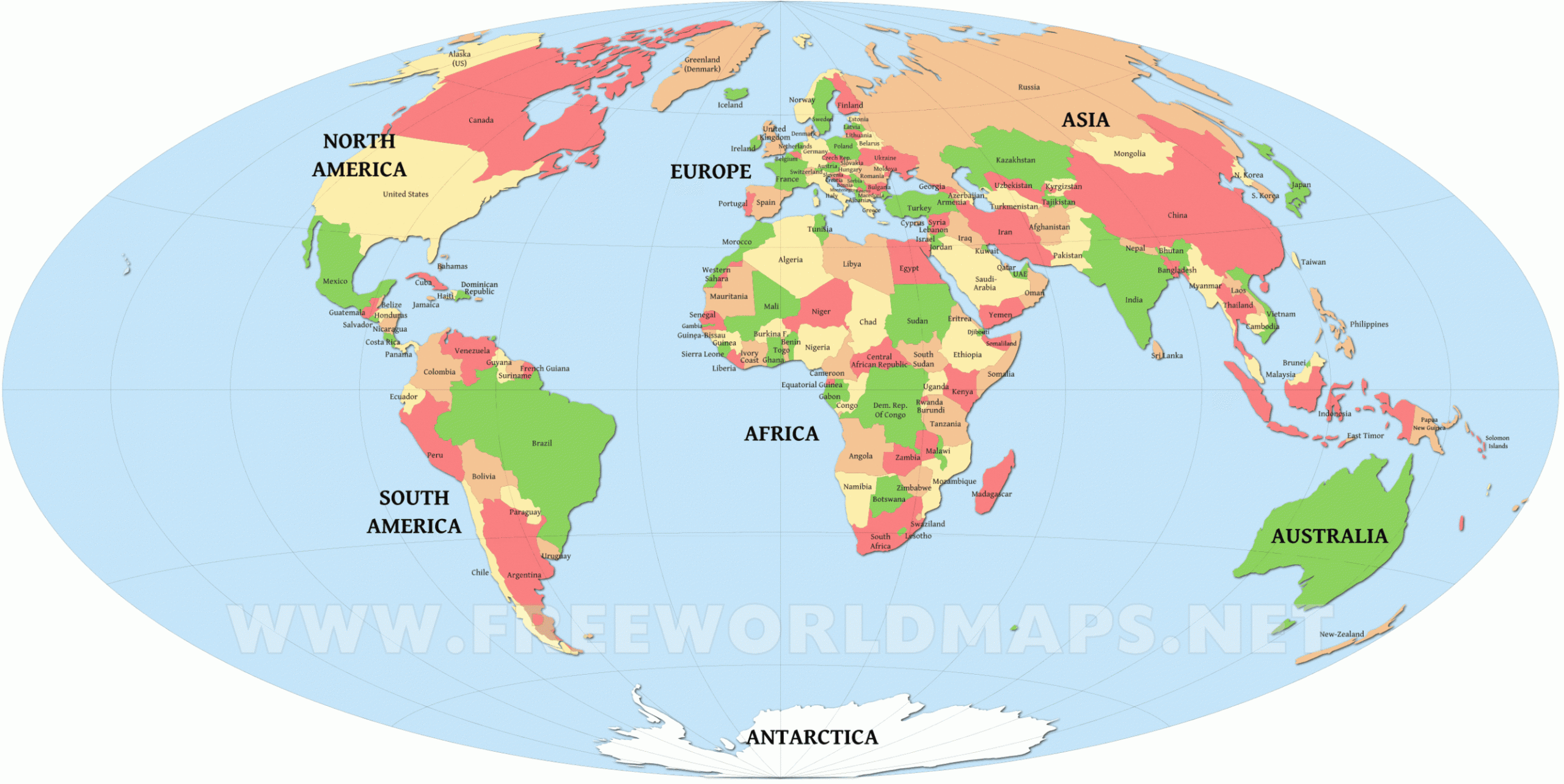 printable world map picture  Printable world map - countries of