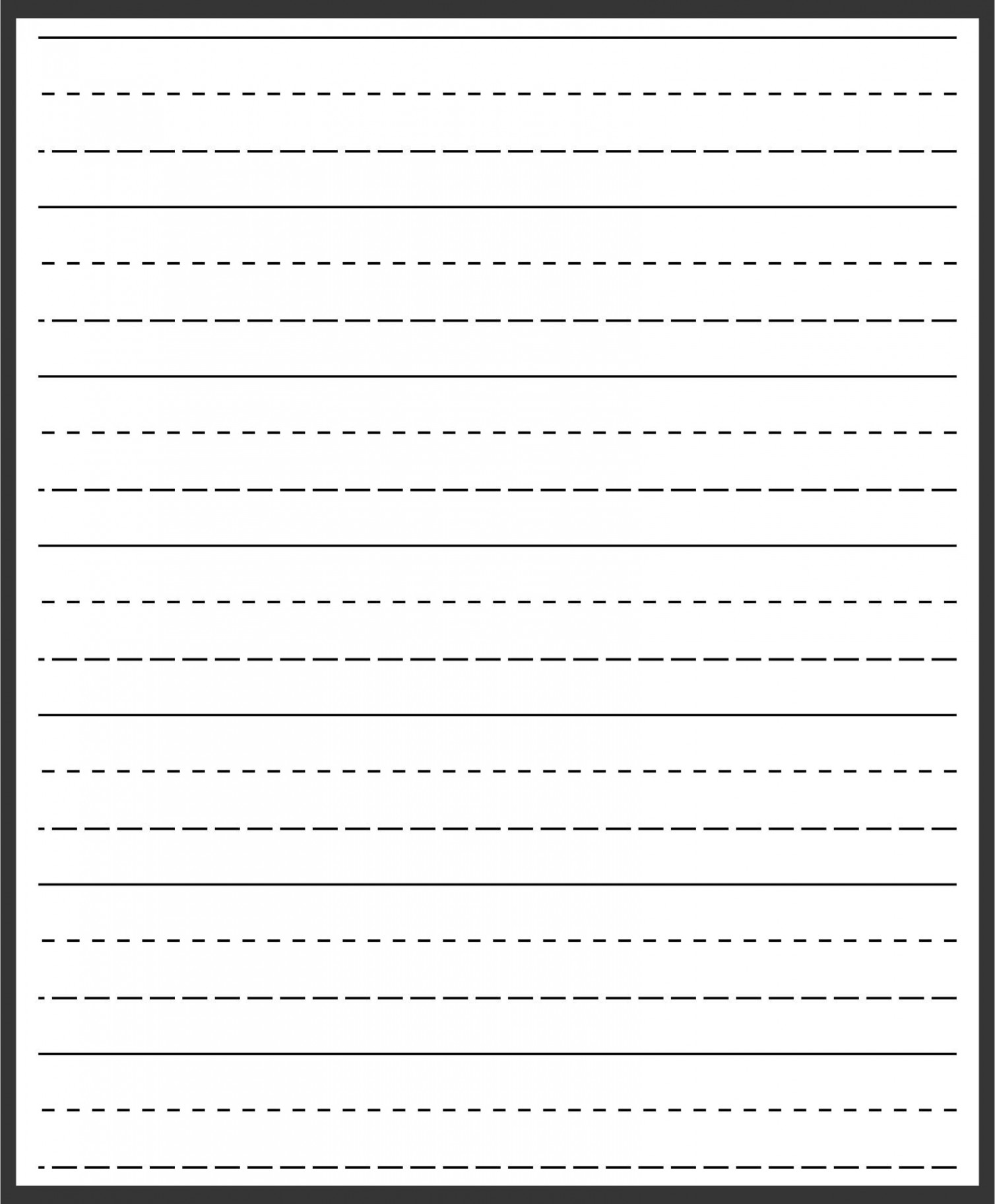 Printable Writing Paper For Handwriting For Preschool To Early