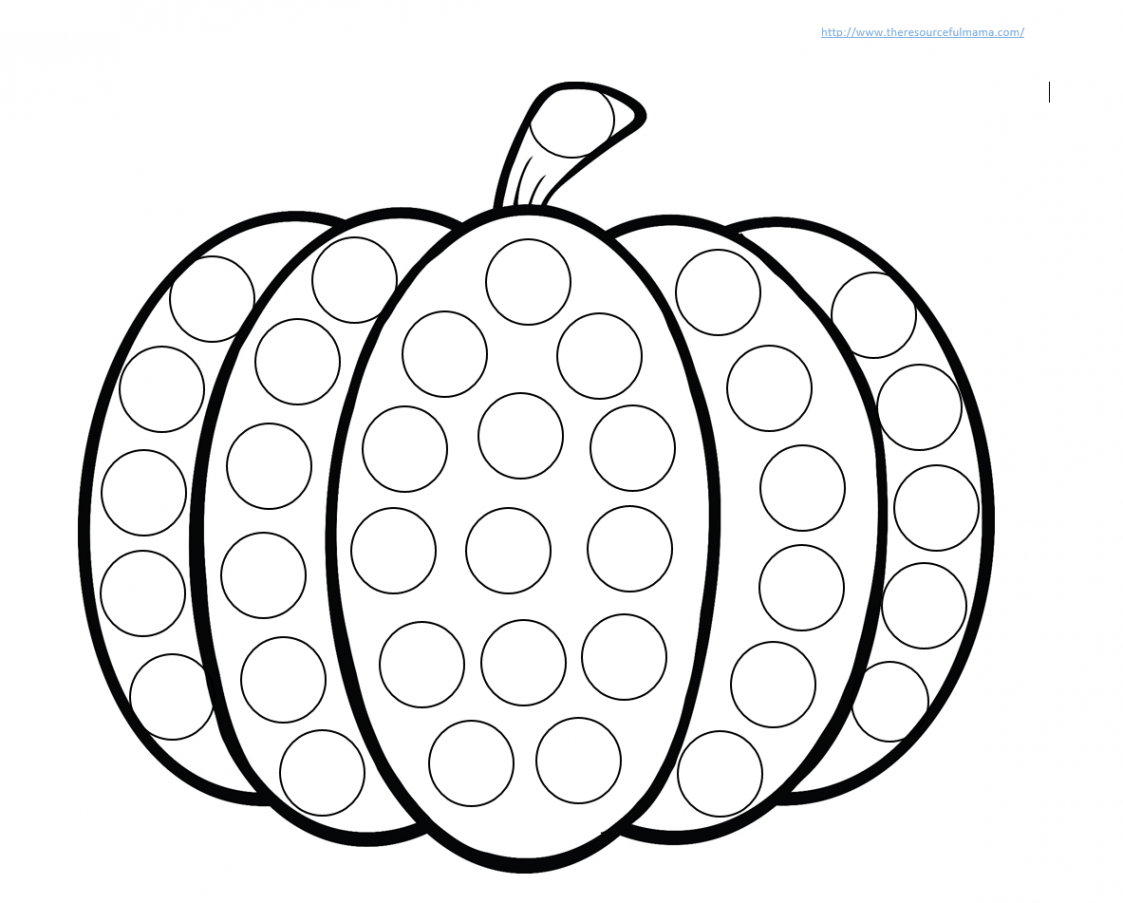 Pumpkin Do a Dot Worksheet  Halloween preschool, Do a dot, Dot