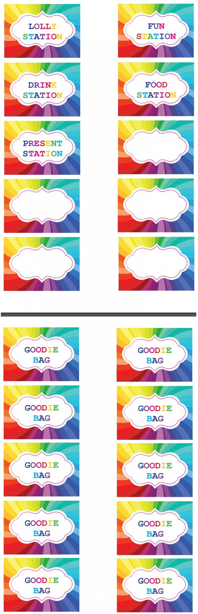 Rainbow Party Labels  FREE Printables  OHbaby!