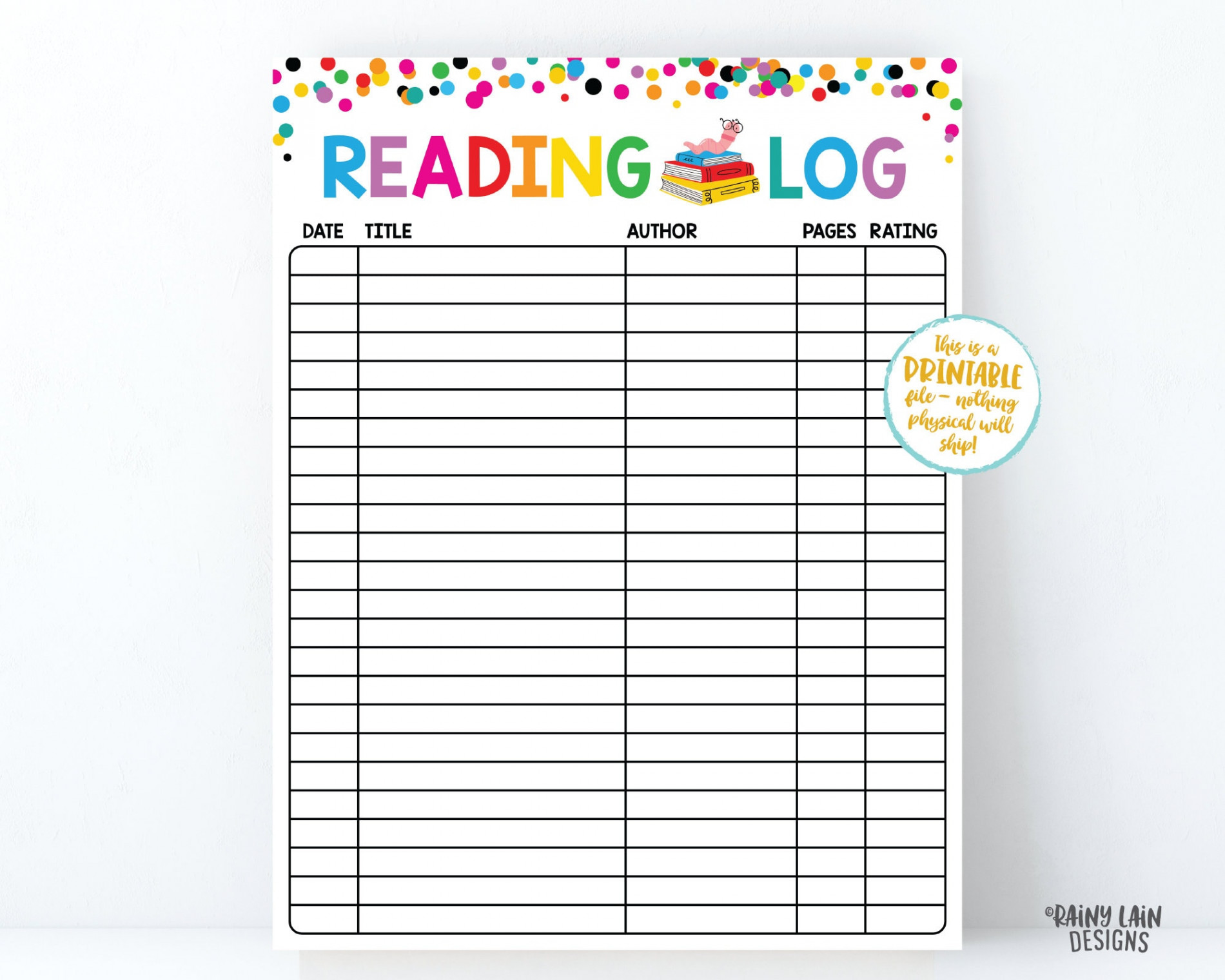 Reading Log Printable Reading Log für Kinder, Frühlingsleselog