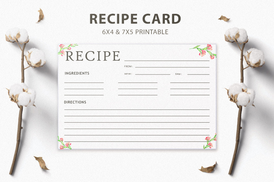 Recipe Card Printable Template V - Free Download