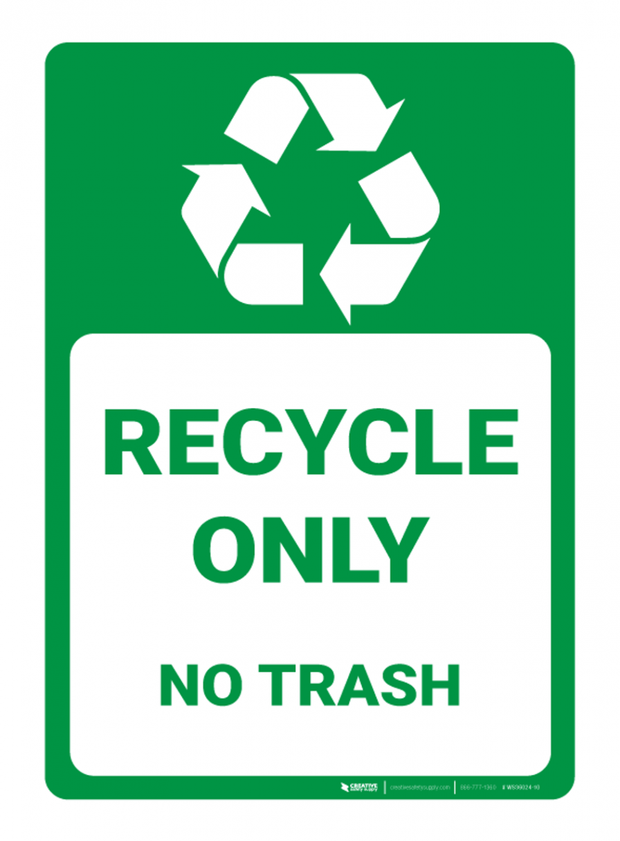 Recycle Only - No Trash - Wall Sign