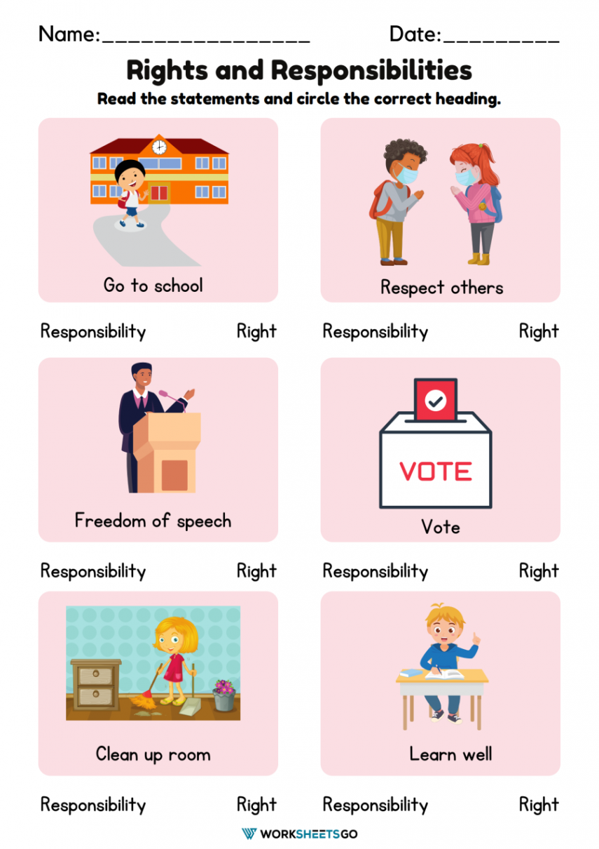 Rights And Responsibilities Worksheets  WorksheetsGO