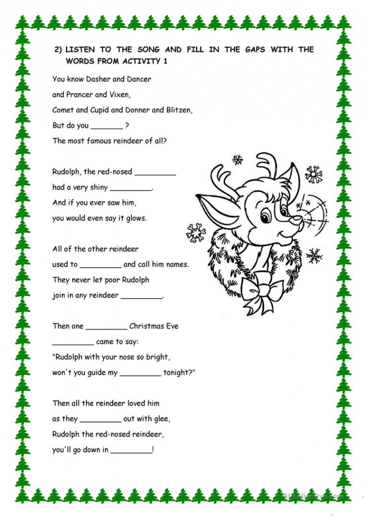 Rudolf the red nosed reindeer LYRICS  Reindeer writing, Reindeer