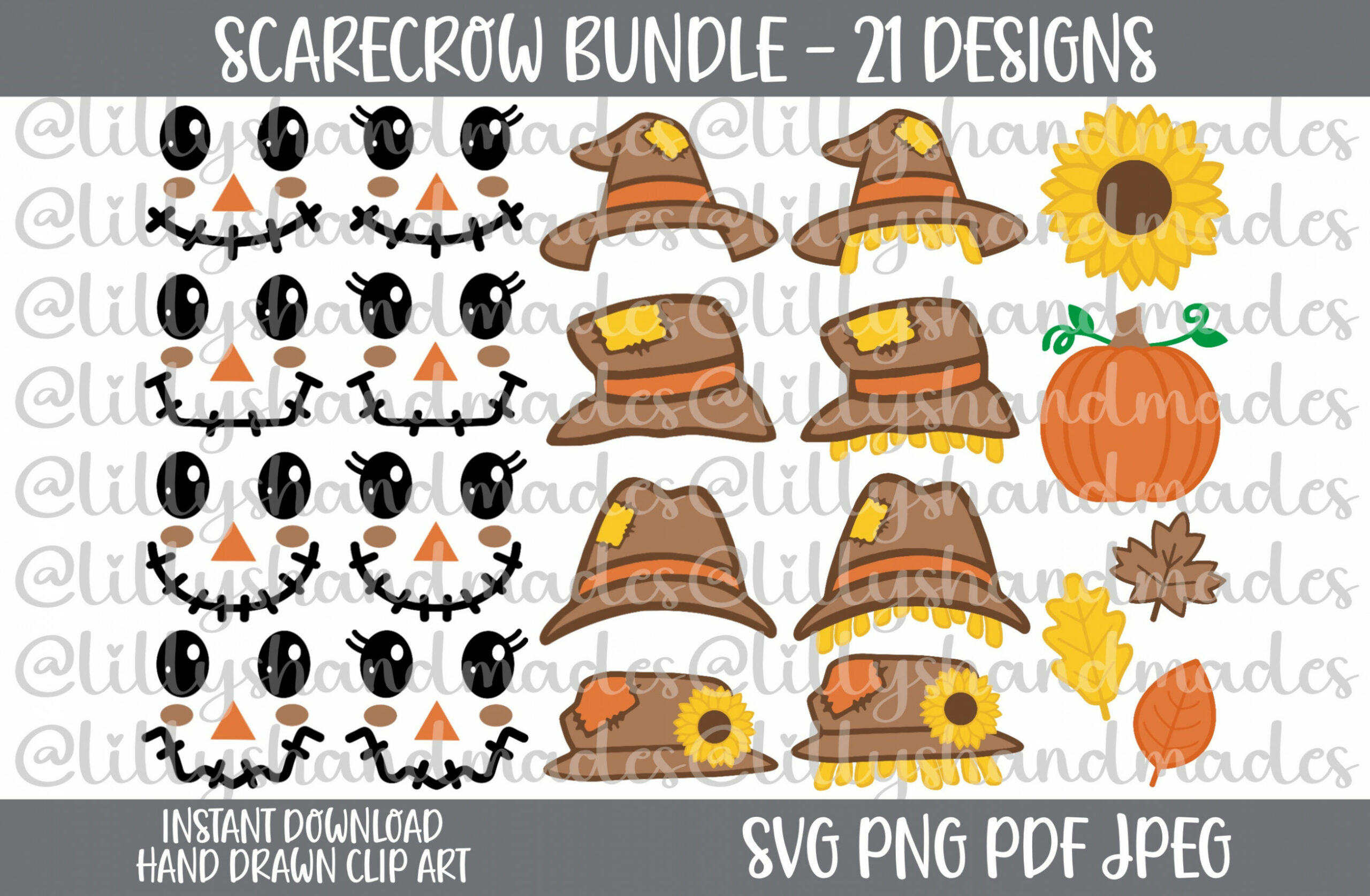 Scarecrow Svg Bundle, Scarecrow Png Scarecrow Clipart Scarecrow