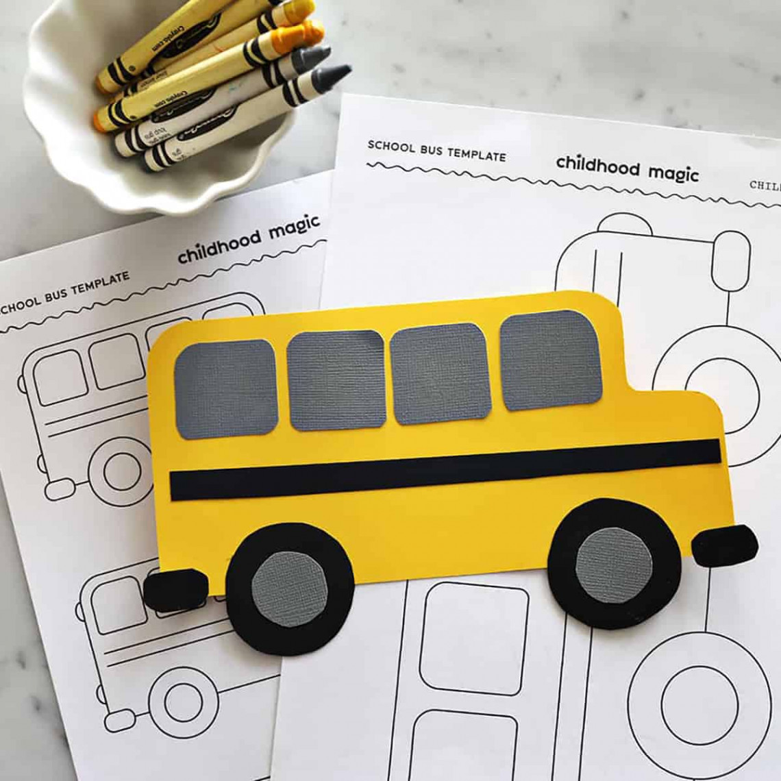 School Bus Template - Free Printable and a Bus Craft -