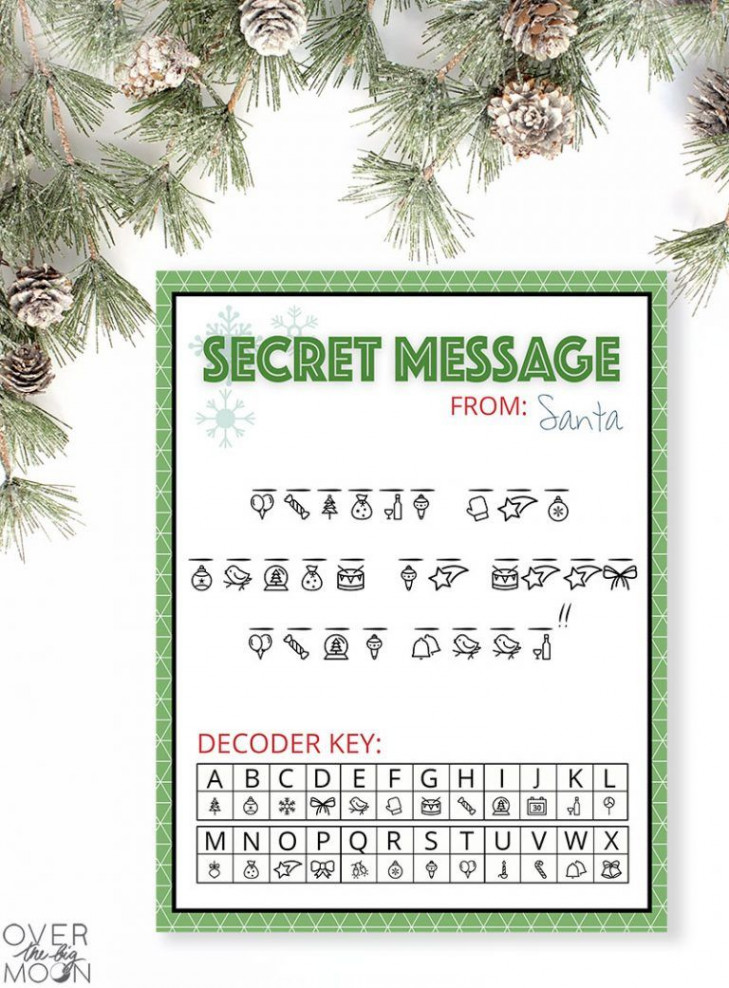 SECRET MESSAGE FROM SANTA PRINTABLE  Message from santa, Secret