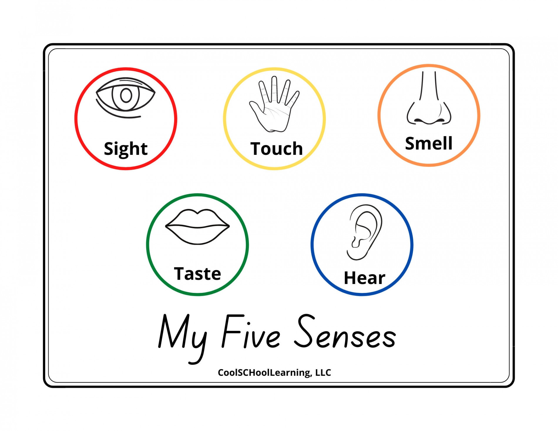 Senses Printable Preschool Poster Kindergarten Readiness - Etsy UK