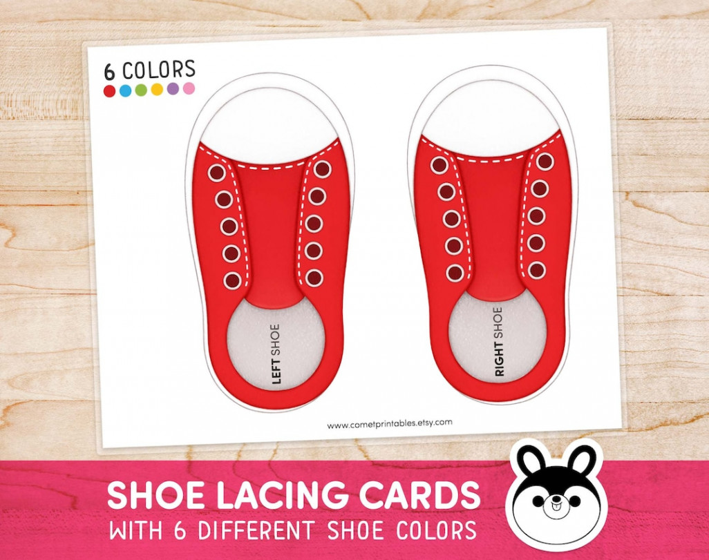 Shoe Lacing Practice Printable Shoe Tying Cards Lacing - Etsy UK