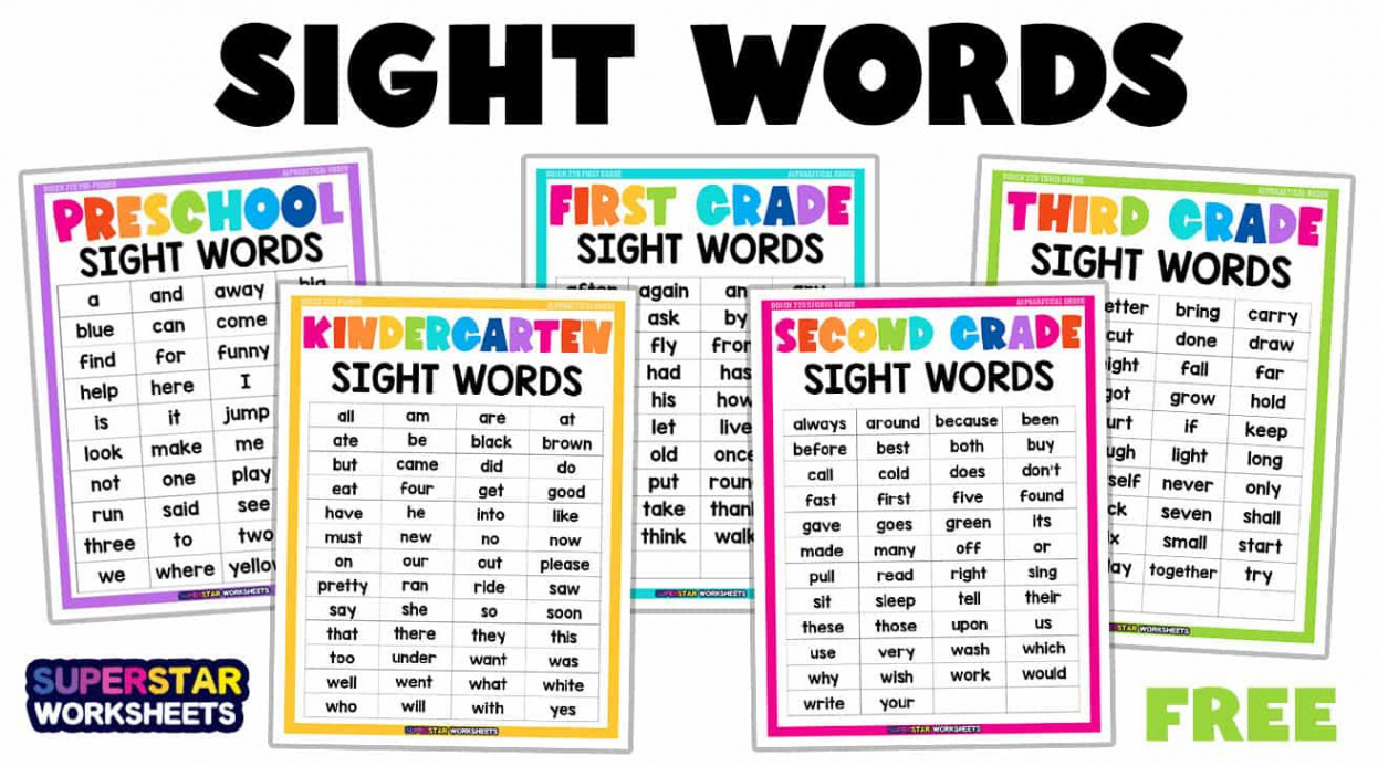 Sight Words - Superstar Worksheets