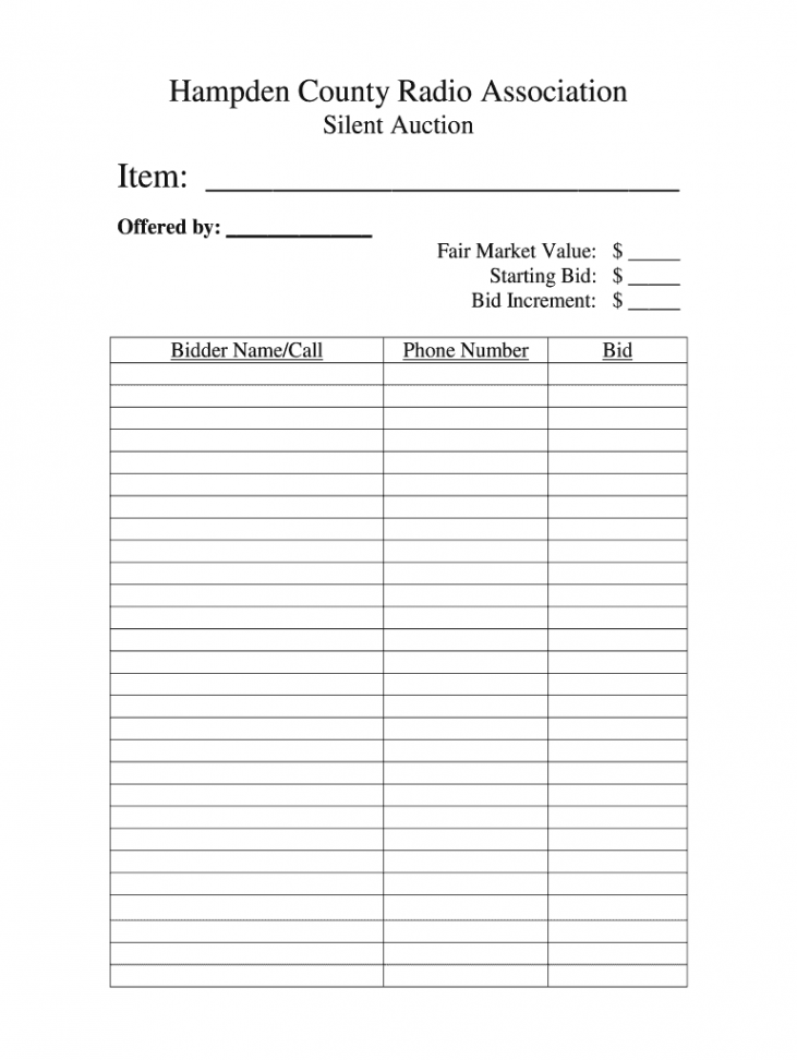 Silent Auction Bid Sheets Pdf - Fill Online, Printable, Fillable