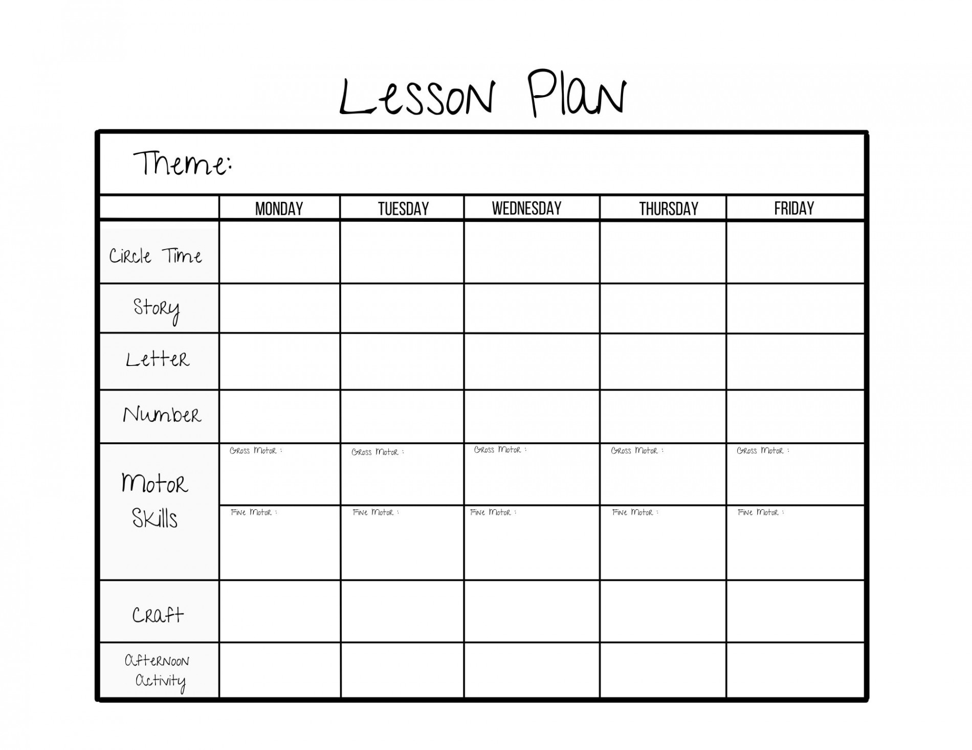 Simple Weekly Lesson Plan Template-preschool/prek/ - Etsy Sweden