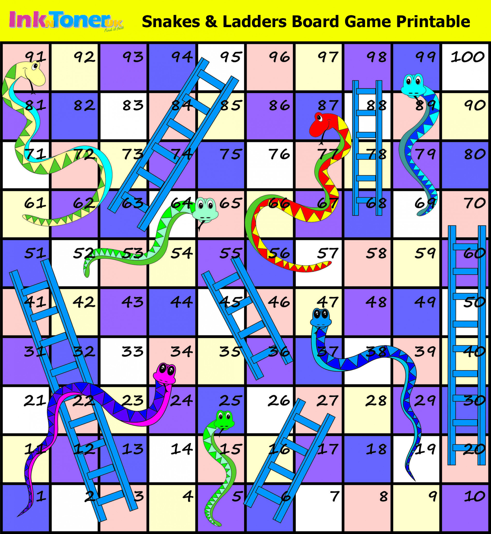 Snakes and Ladders Printable Board Game  Inkntoneruk Blog