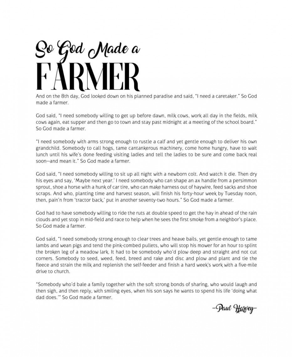 So God Made a Farmer . .