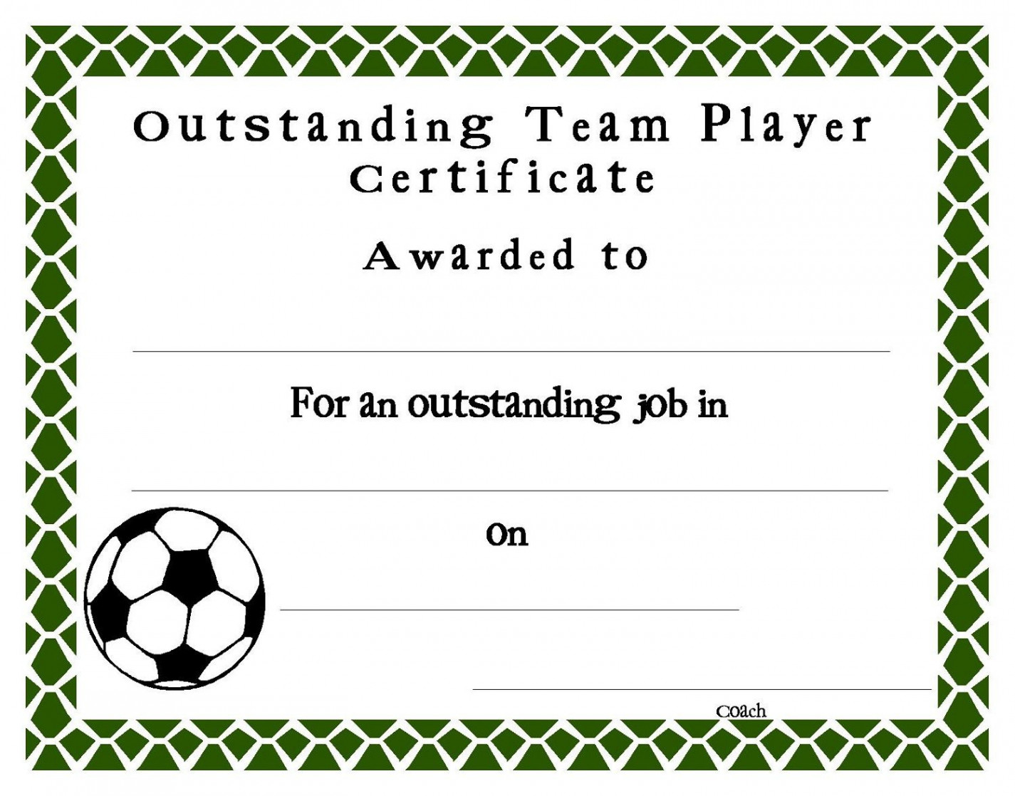 soccer certificate templates blank  K Worksheets  Soccer awards