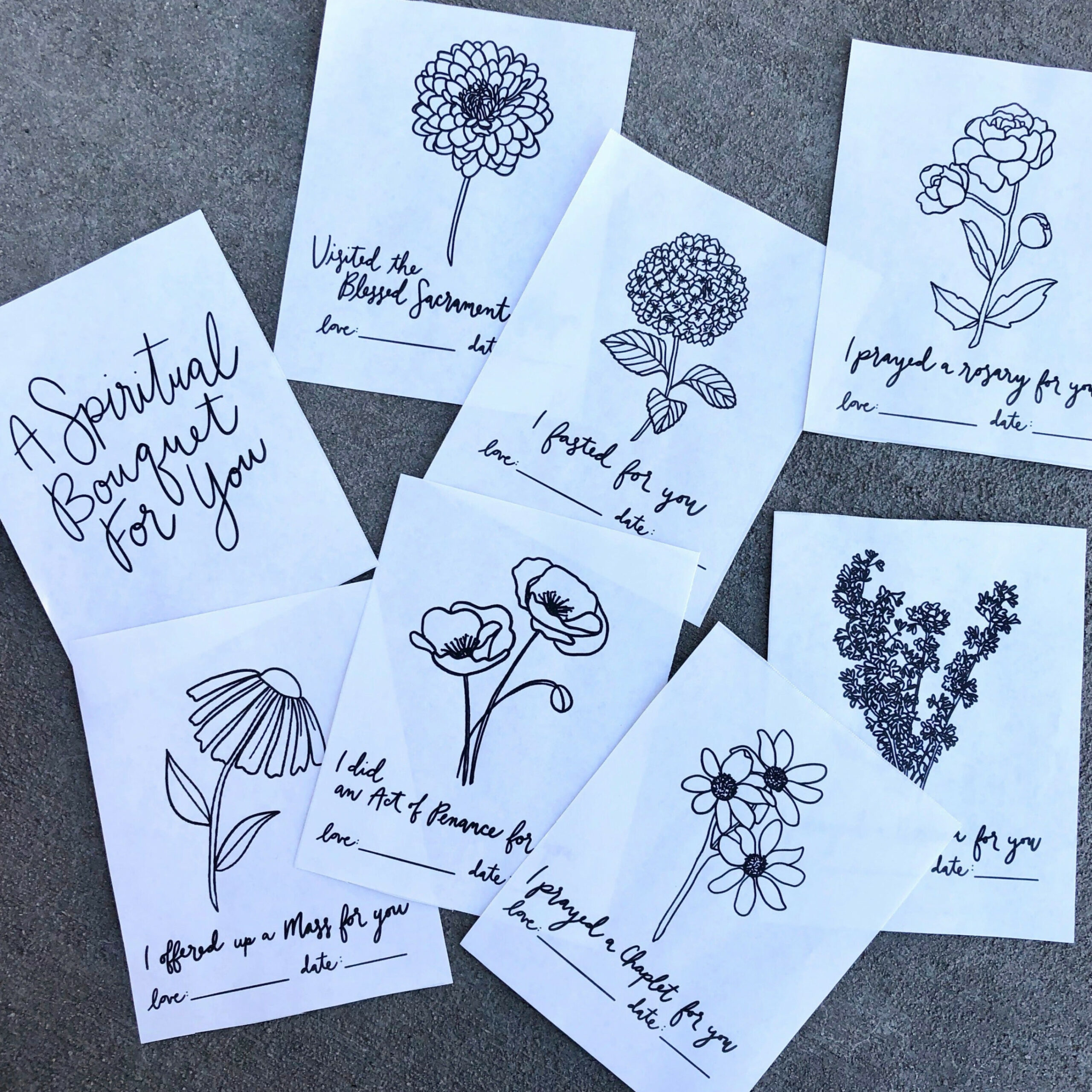 Spiritual Bouquet FREE Printable – The Little Rose Shop