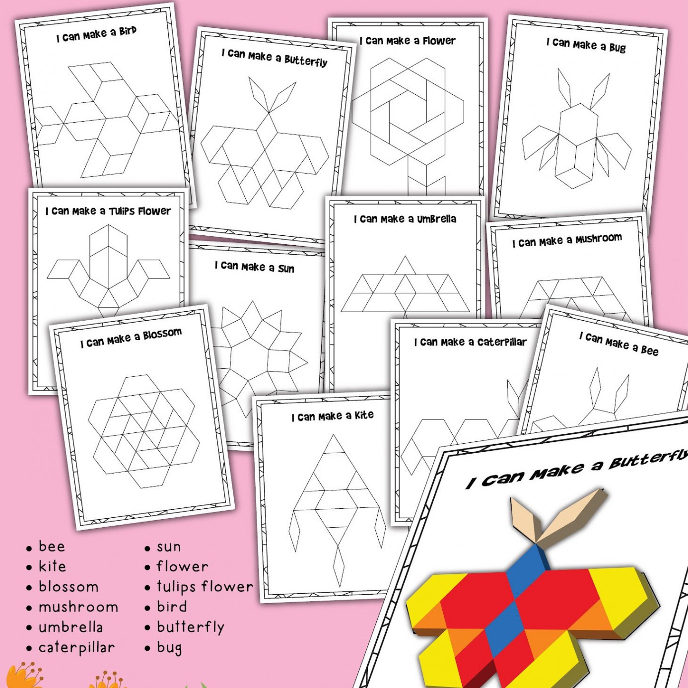 Spring Pattern Block Printables - Teaching Mama