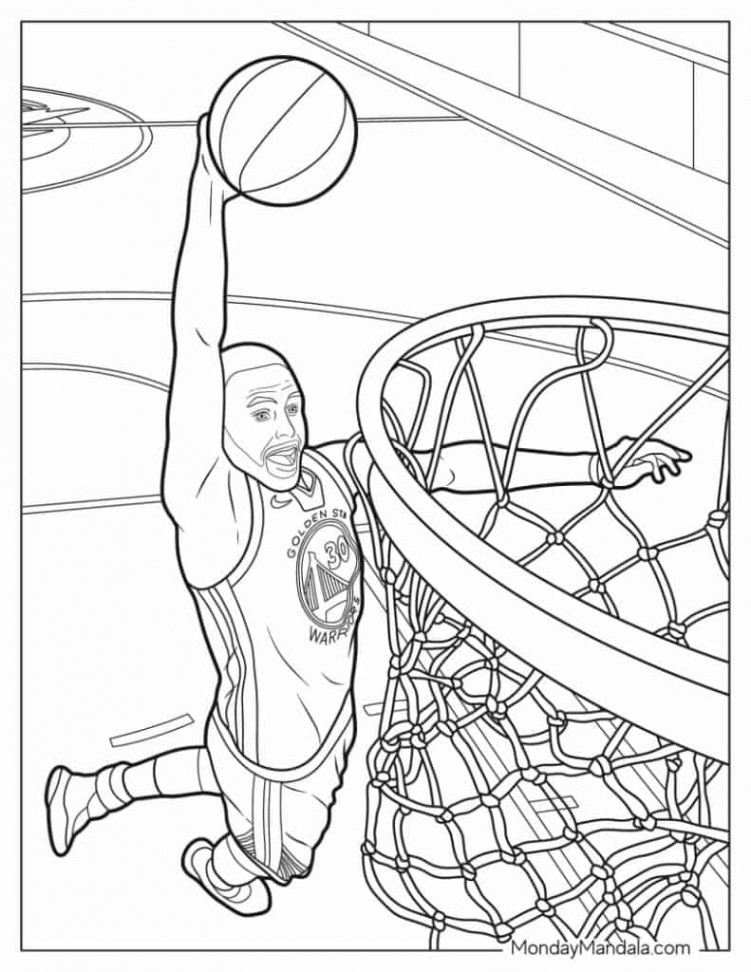 Steph Curry Coloring Pages (Free PDF Printables) - exoticfood