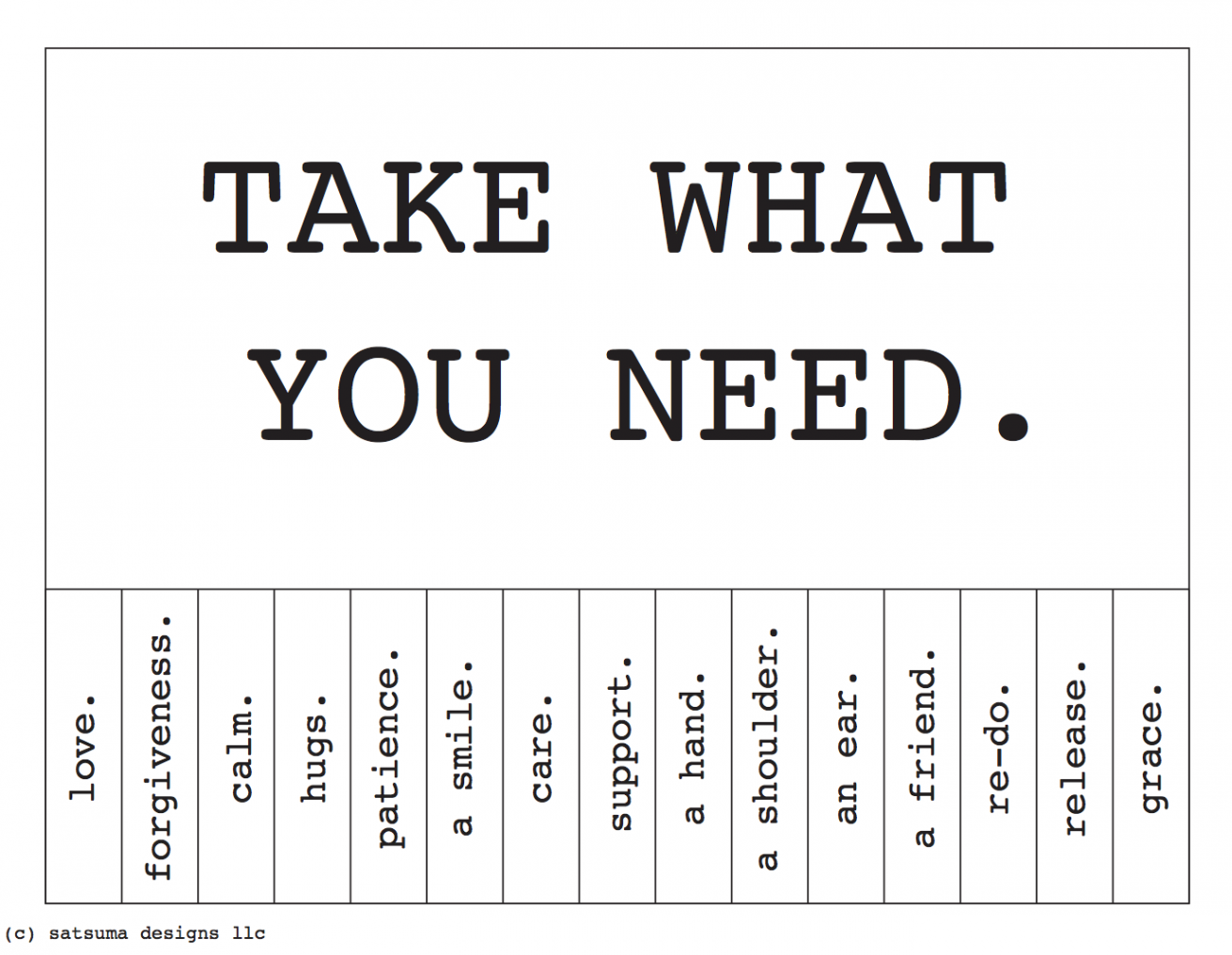 Take What You Need Tags