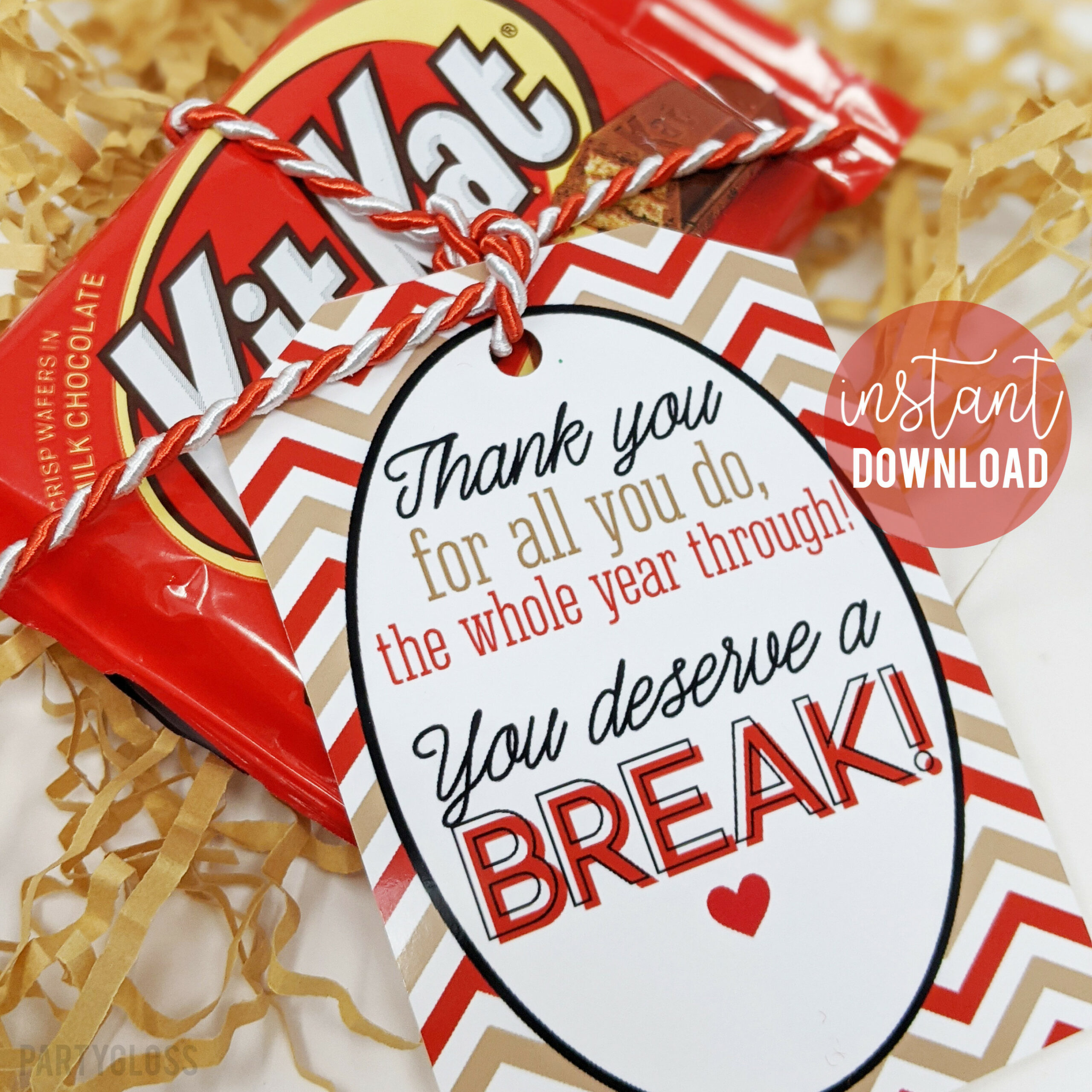 Teacher Appreciation Printable Gift Tags You Deserve A Break - Etsy