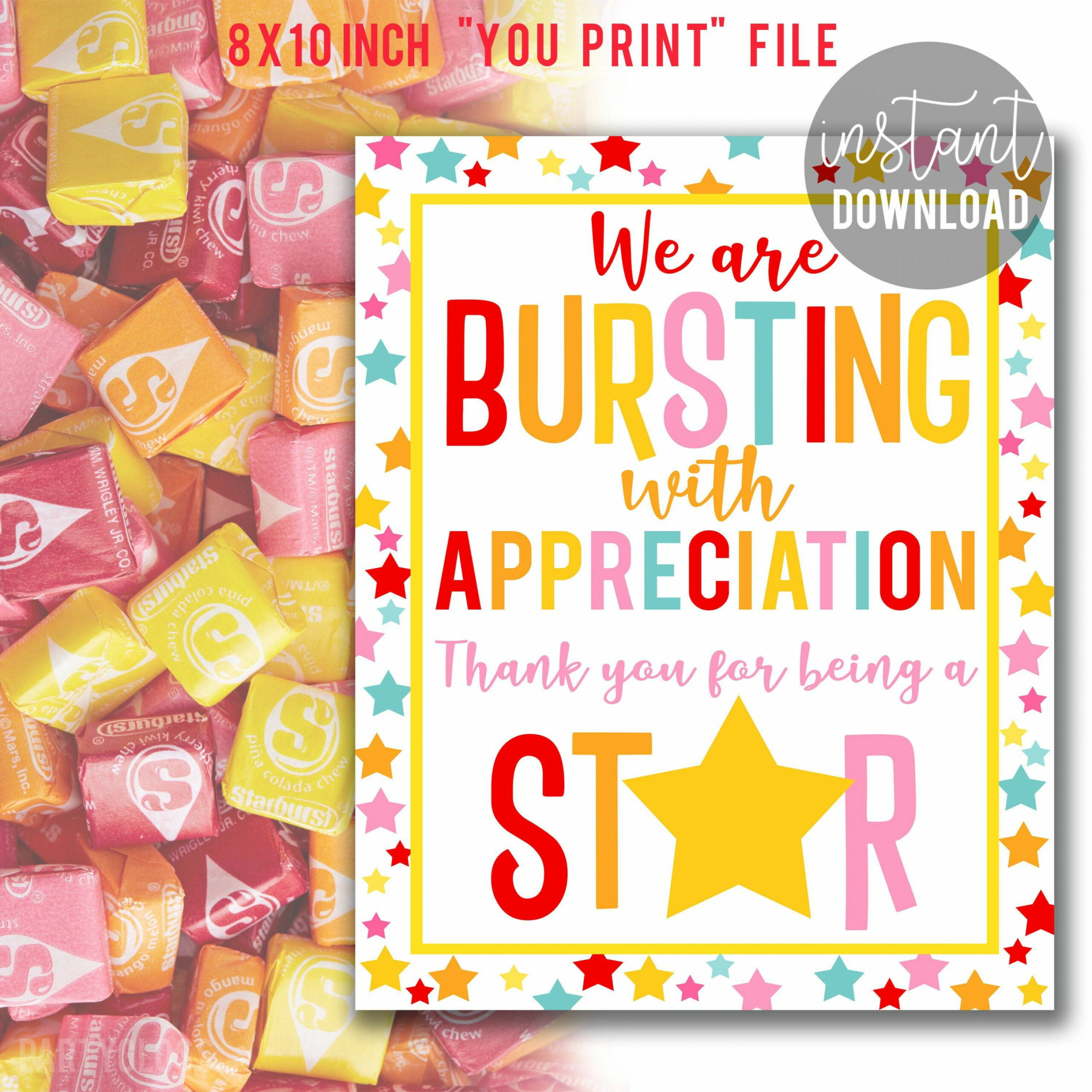 Teacher Appreciation x Printable Sign Star Teachers Week - Etsy