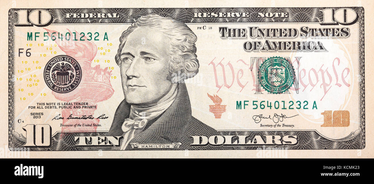 Ten dollar bill hi-res stock photography and images - Alamy