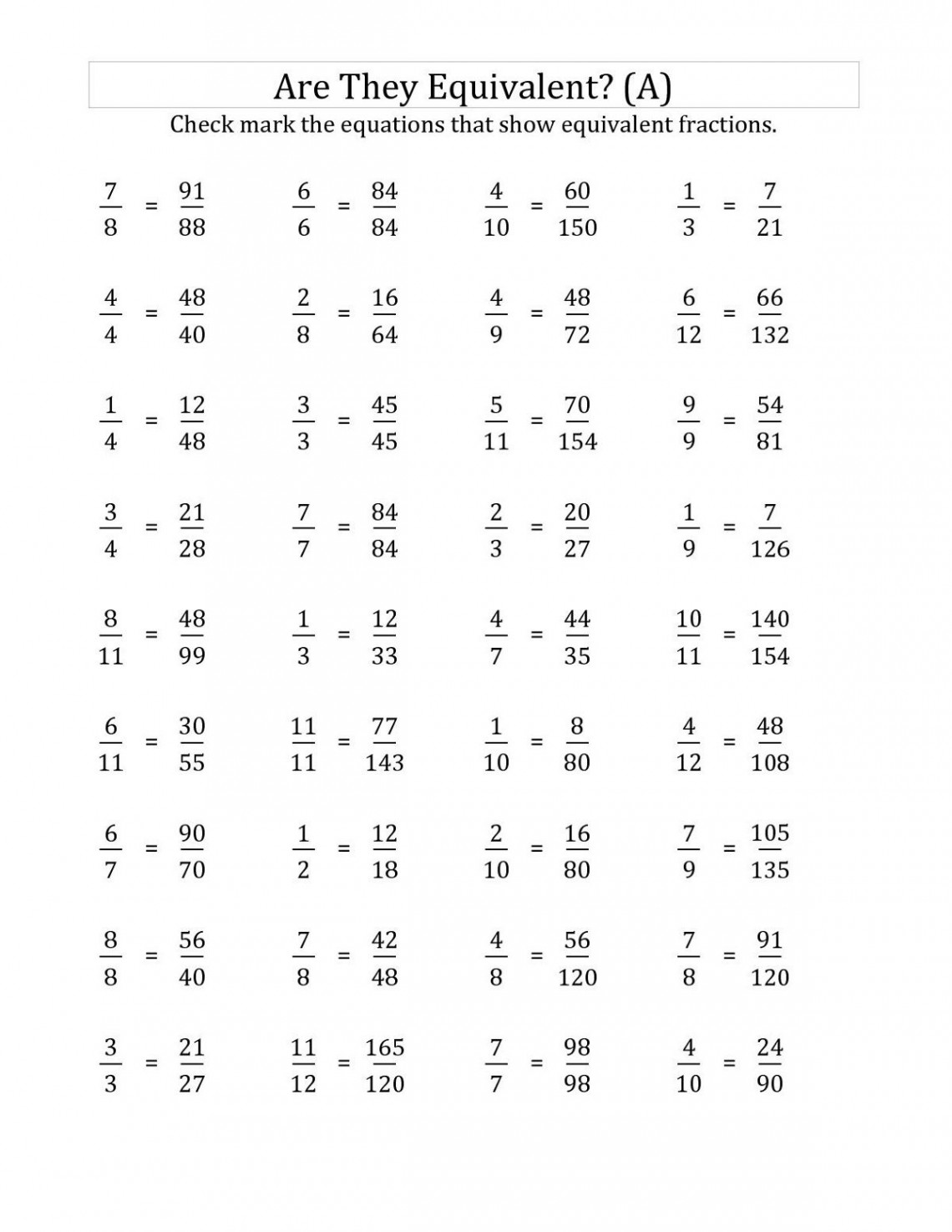 th Grade Worksheets to Print  Fractions worksheets, Free math