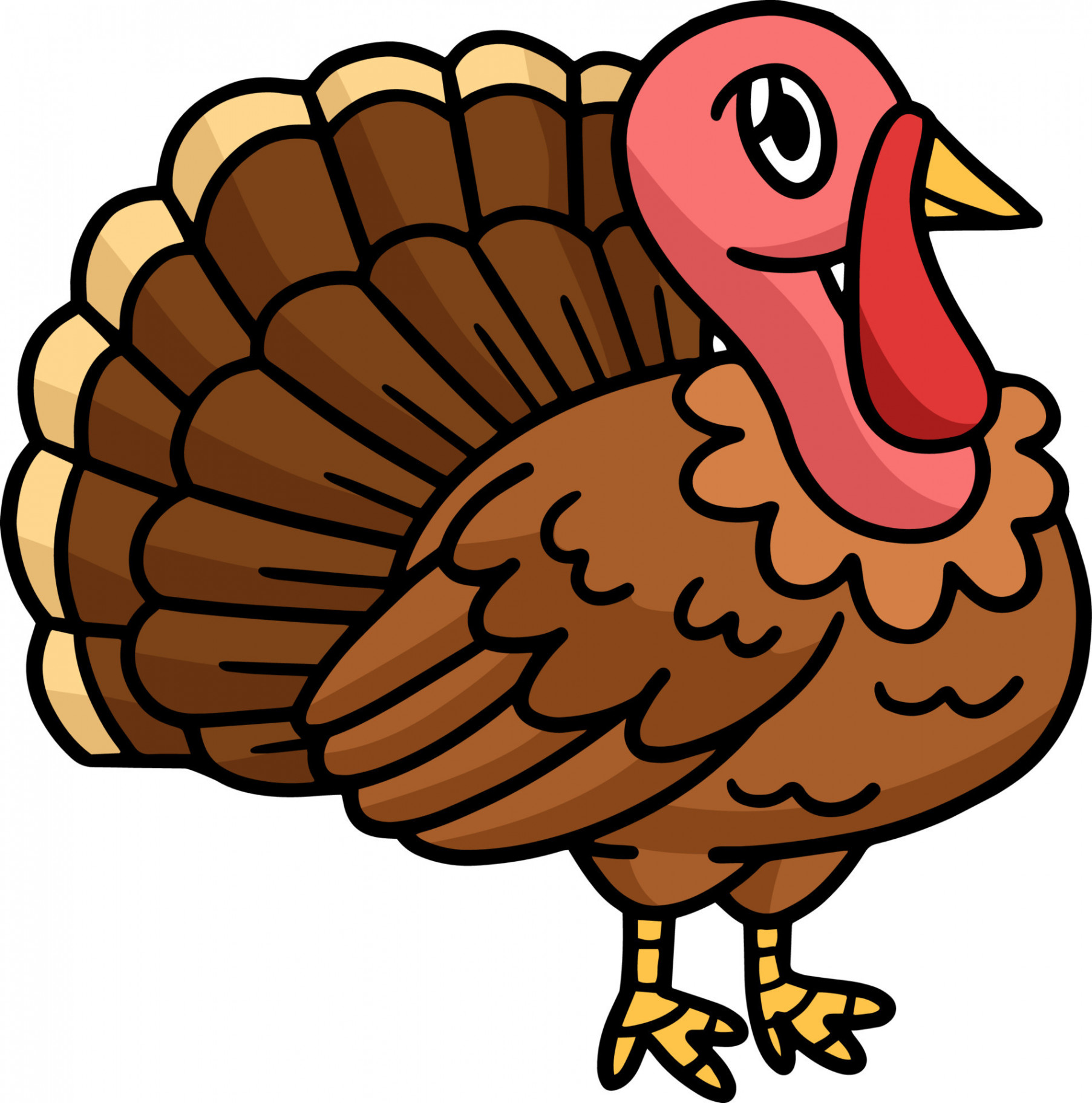 Thanksgiving Turkey Cartoon Colored Clipart  Vector Art at