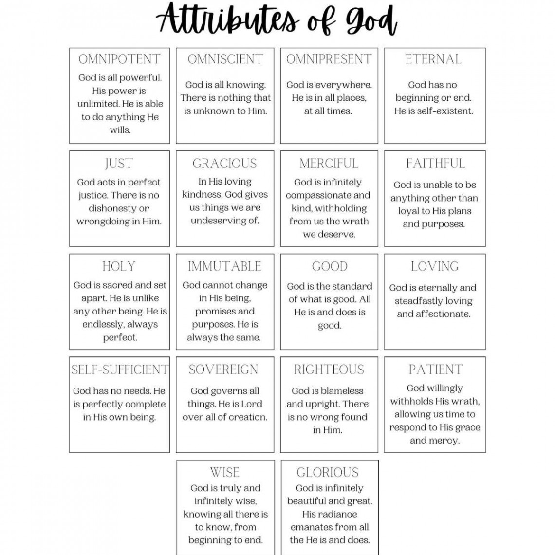 The Attributes of God (With Free Printable for Bible Study!)